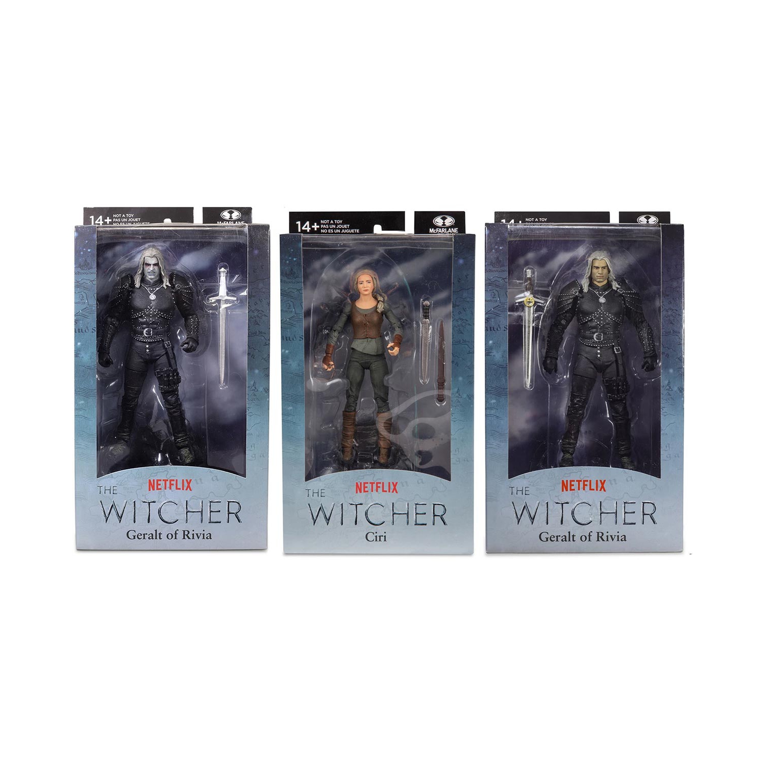 The Witchet Netflix 7 Inch Action Figure Wave 2 - Set of 3 (Geralt - Witcher - Ciri)
