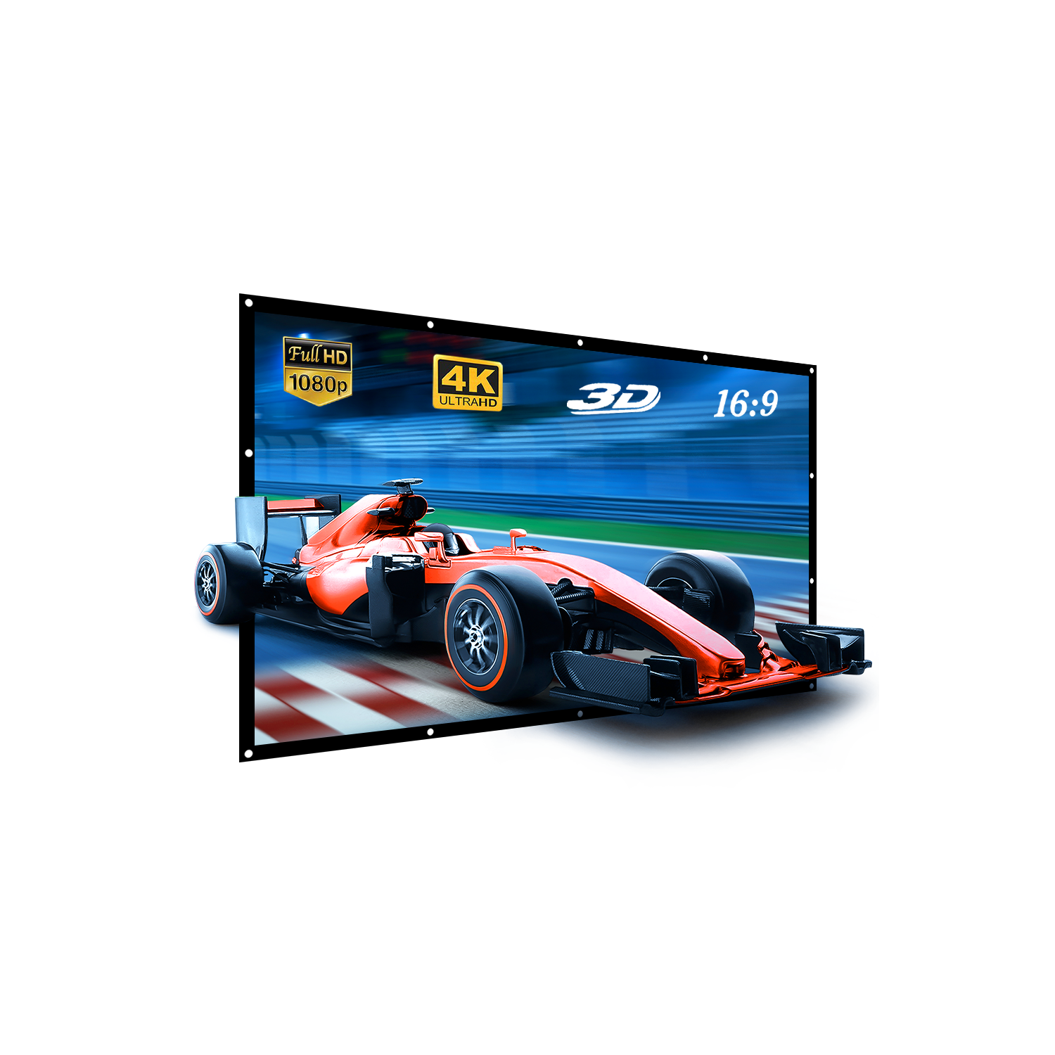 NIERBO 84inch(185x104cm) Polyester Portable Projector Screen Outdoor 16:9 Movie Screen for Projection for Home Theater