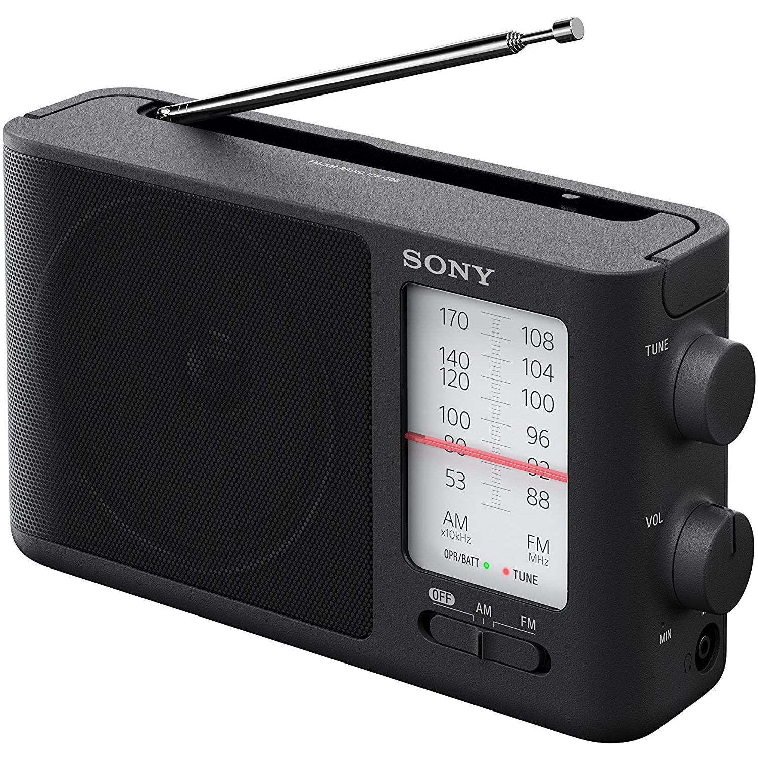 Sony ICF-506 Analog Tuning Portable FM/AM Radio, Black 2.14 lb - Open Box