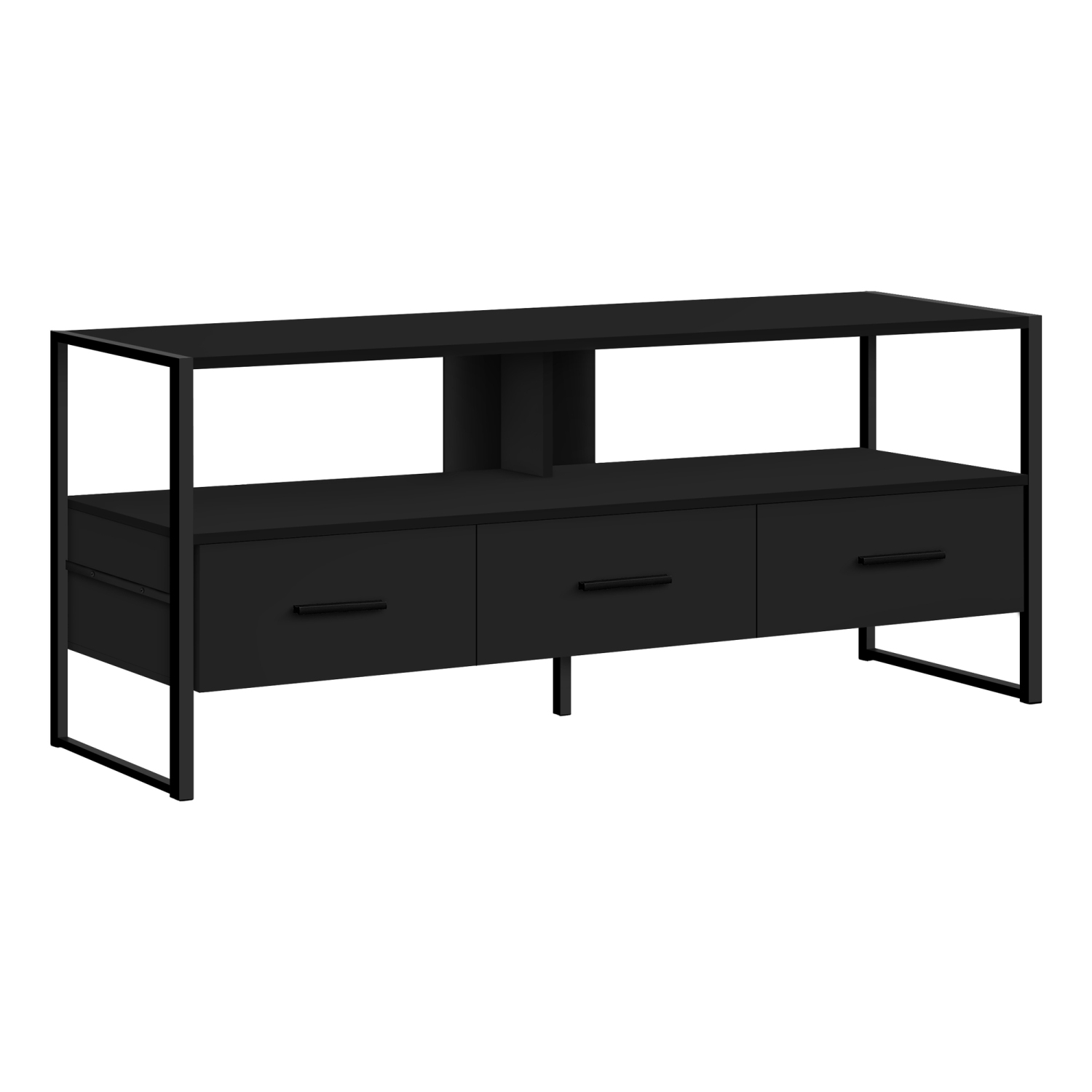 Monarch Specialties I 2616 TV Stand 48"L Black Black Metal