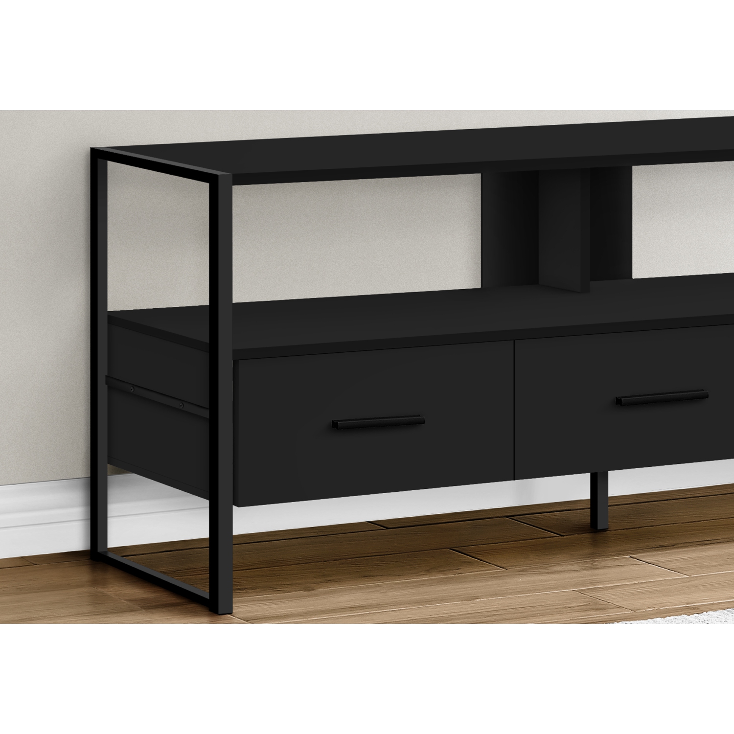 Monarch Specialties I 2616 TV Stand 48"L Black Black Metal