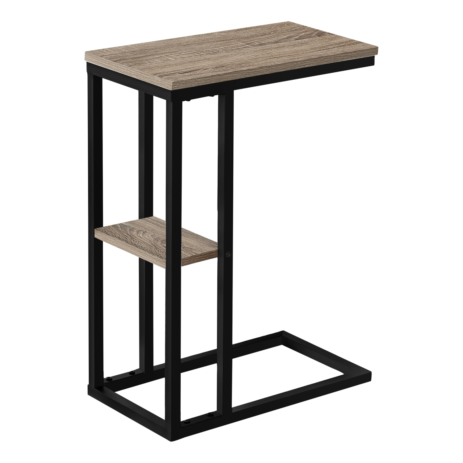 Monarch Specialties I 3672 Accent Table 25"H Dark Taupe Black Metal