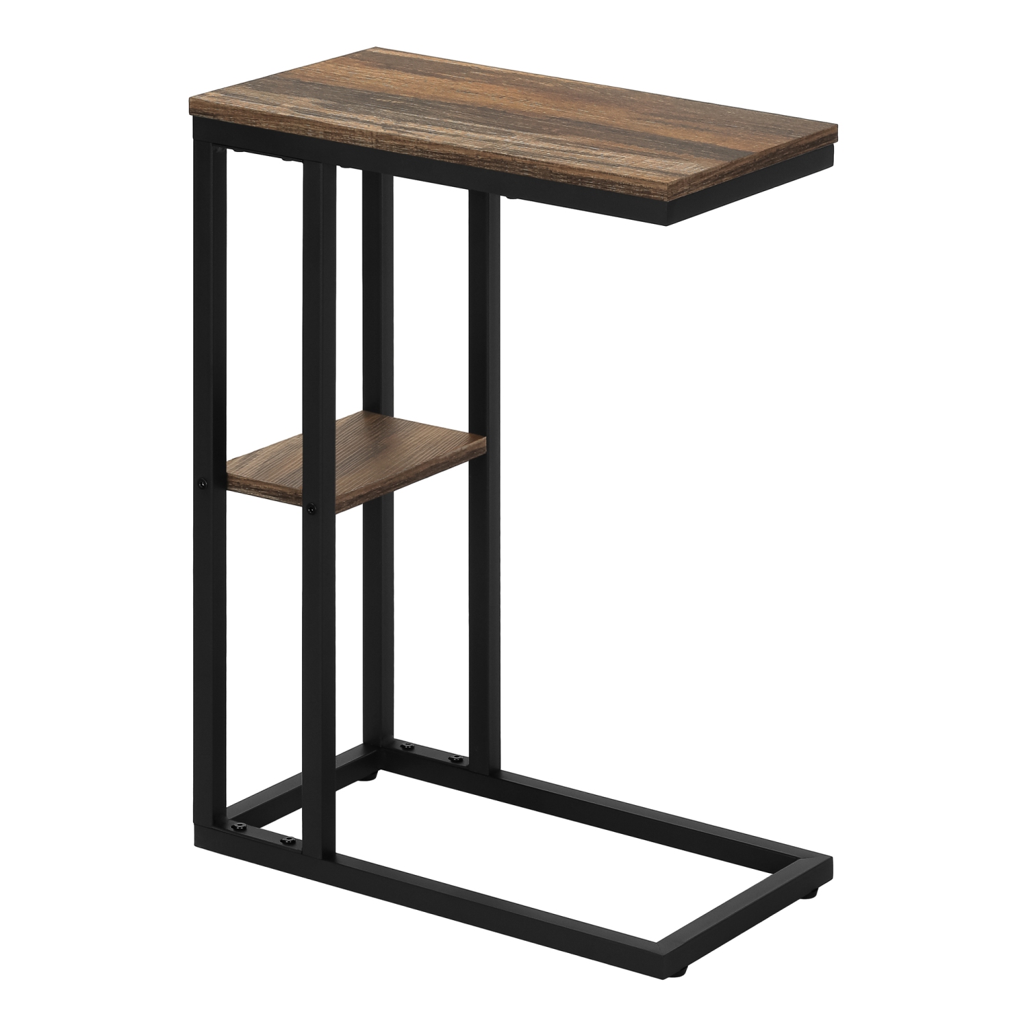 Monarch Specialties I 3673 Accent Table 25"H Brown Reclaimed-look Black Metal