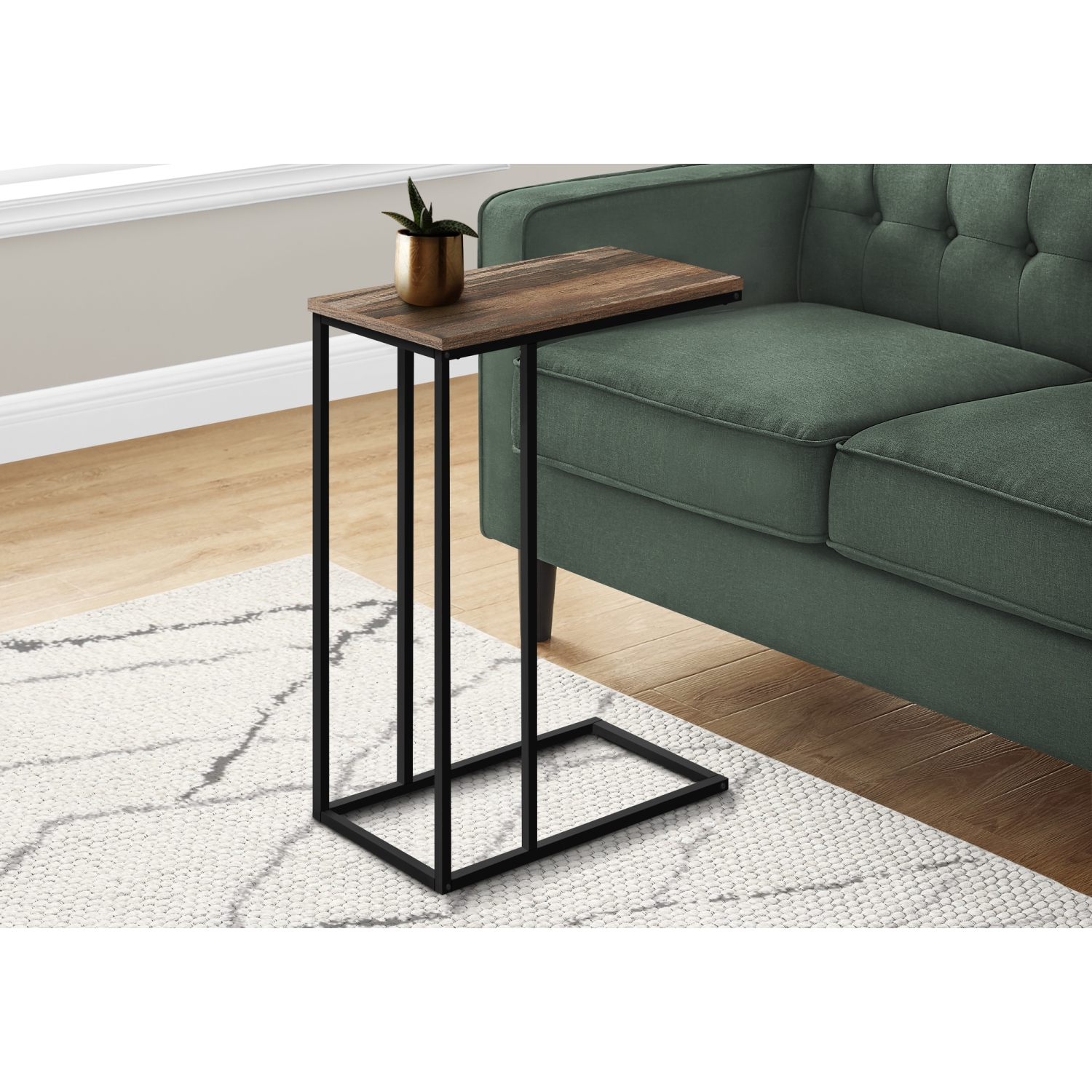 Monarch Specialties I 3764 Accent Table 25"H Brown Reclaimed Black Metal