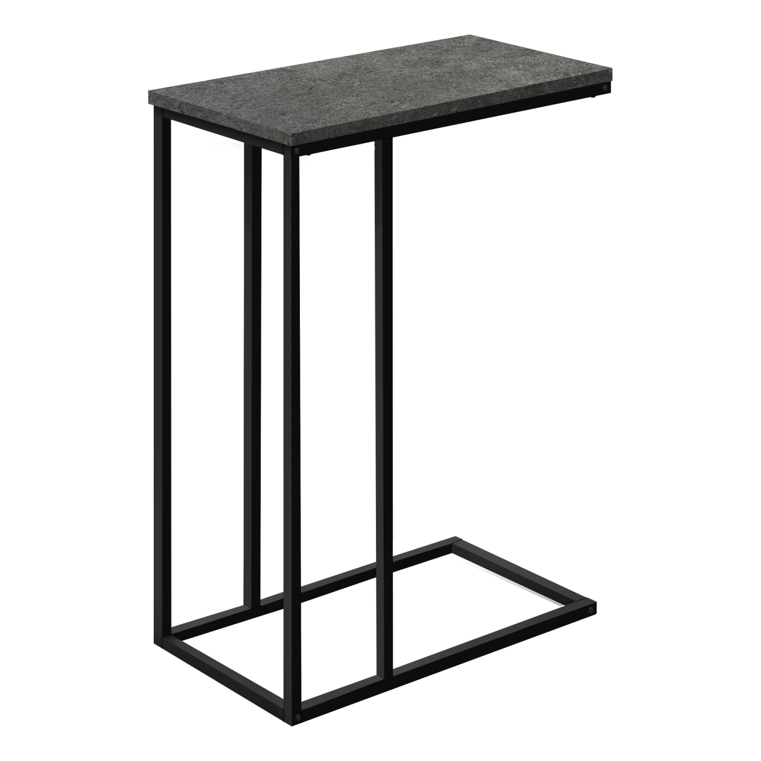 Monarch Specialties I 3765 Accent Table 25"H Grey Stone-look Black Metal