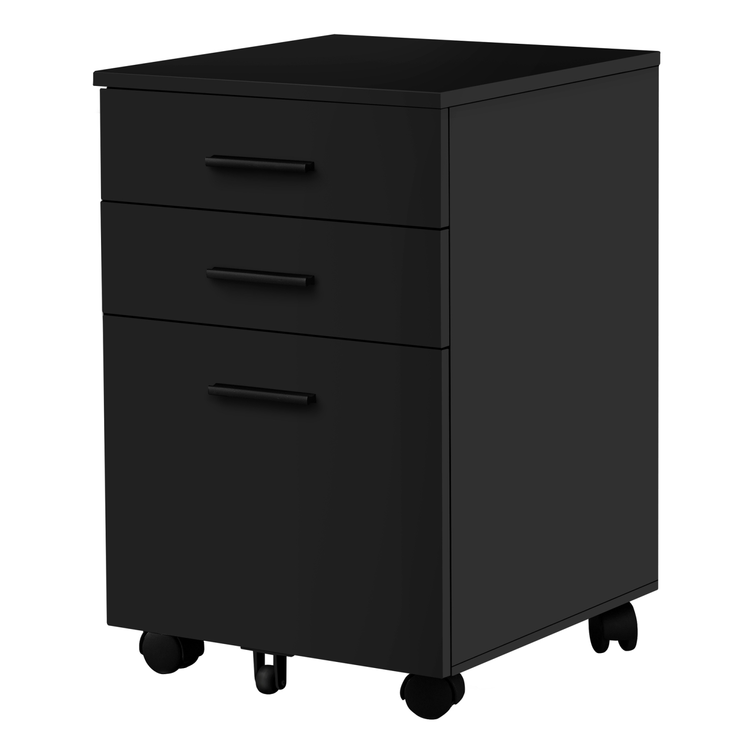 Monarch Specialties I 7781 Filing Cabinet 3 Drawer Black On Castors