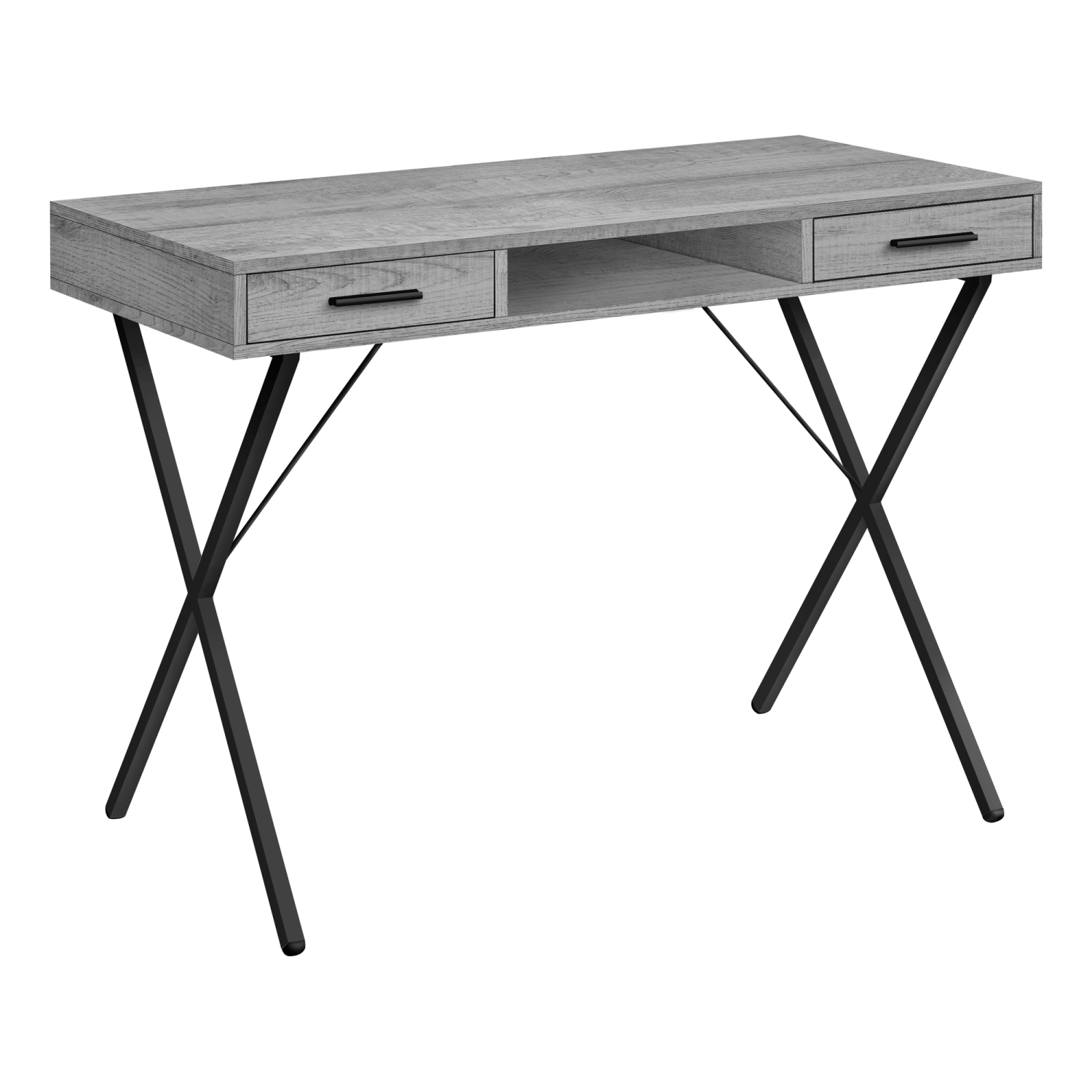Monarch Specialties I 7792 Computer Desk 42"L Grey Black Metal