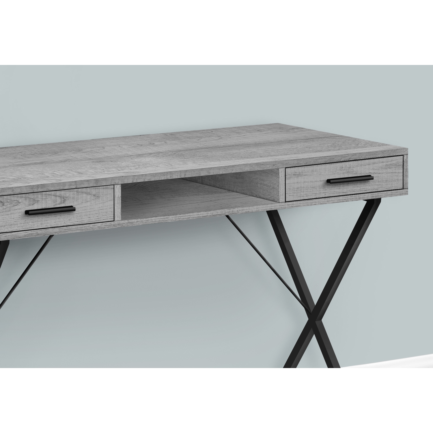 Monarch Specialties I 7792 Computer Desk 42"L Grey Black Metal