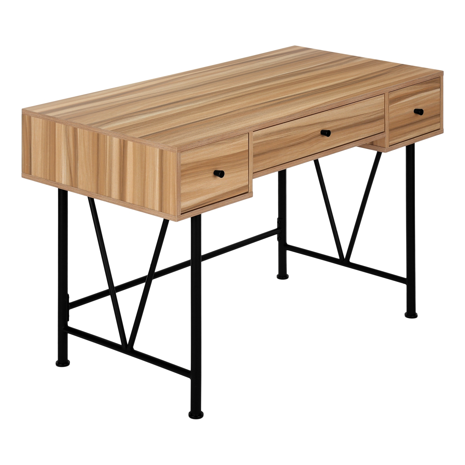 Monarch Specialties I 7672 Computer Desk 48"L Light Reclaimed Wood Black Metal
