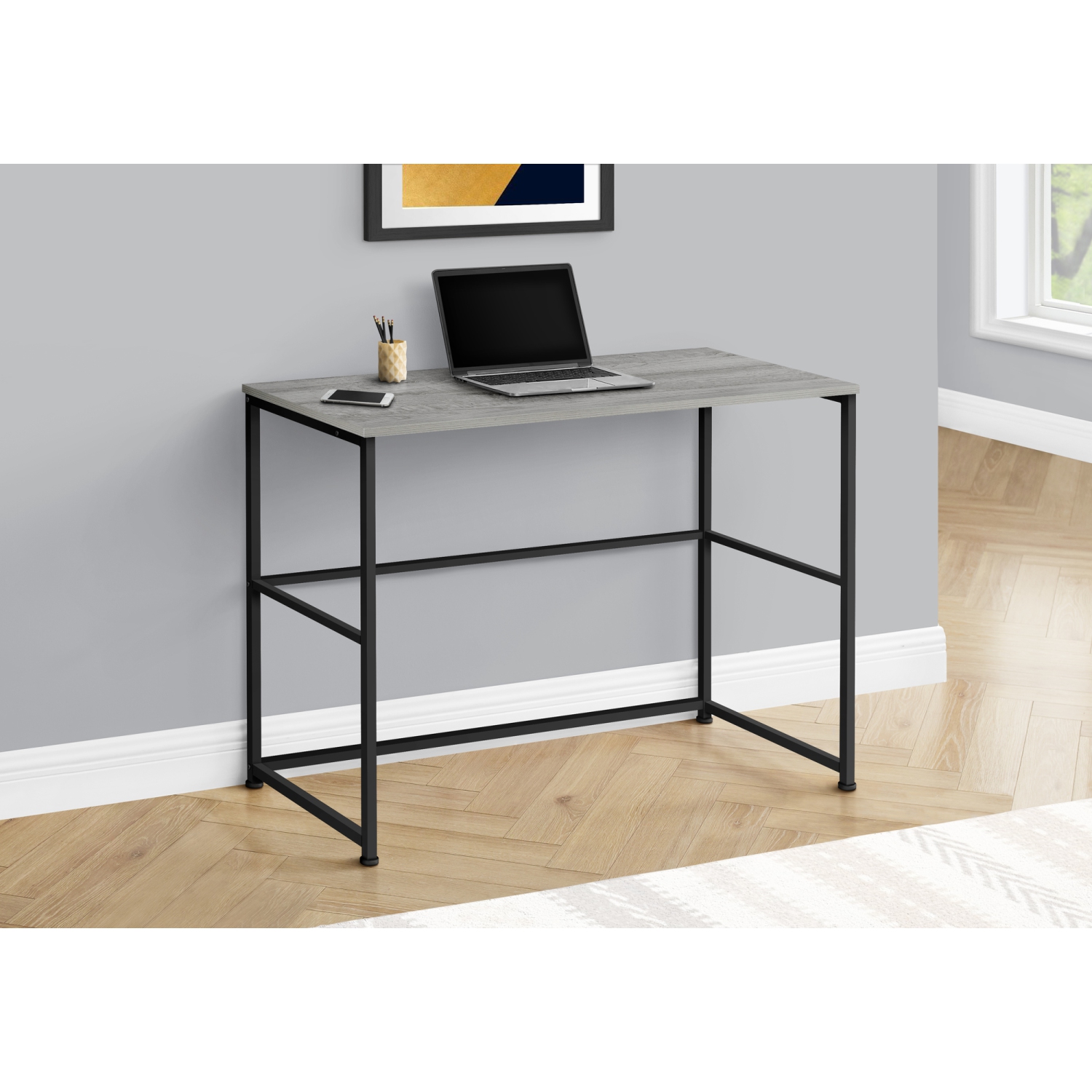 Monarch Specialties I 7778 Computer Desk 40"L Grey Black Metal