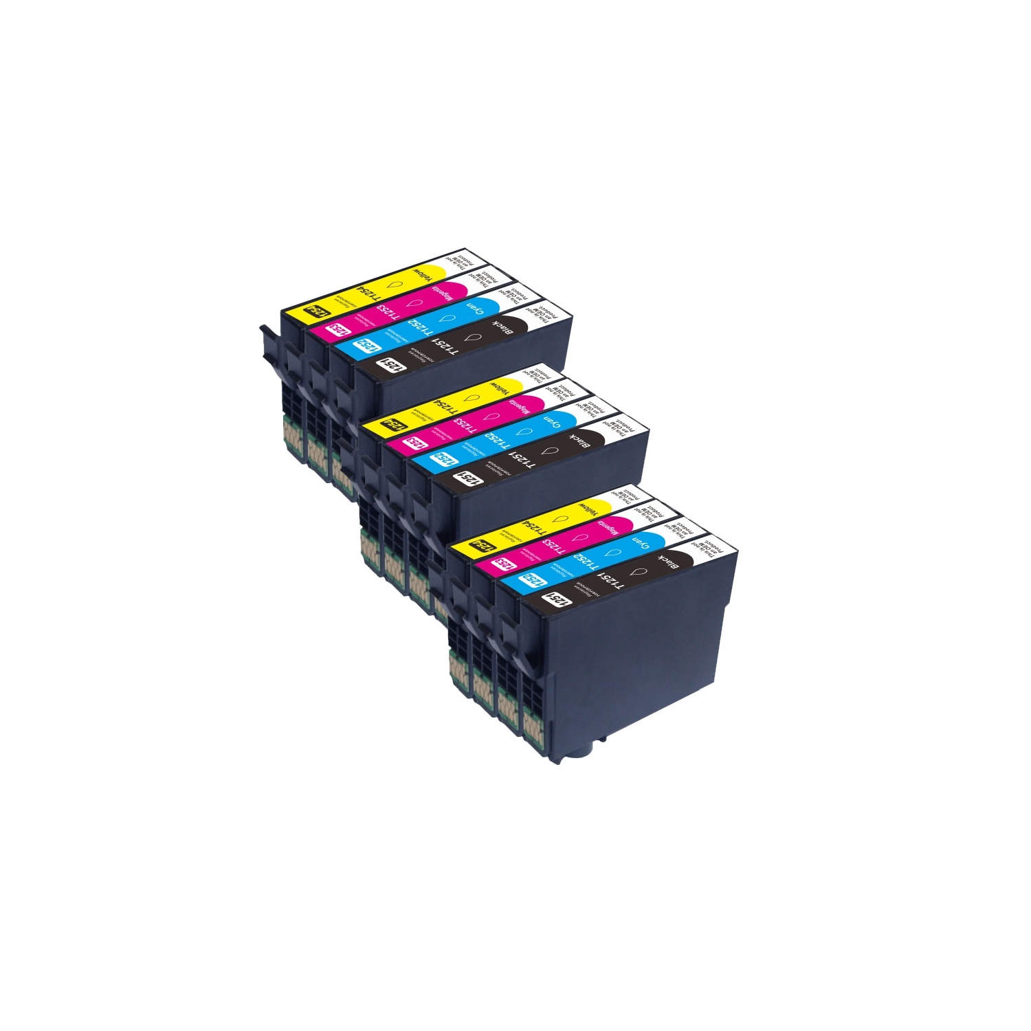 Max Saving - 12 PK T125 Ink Cartridges (3BK/3M/3C/3Y) T125 for Epson T125XL