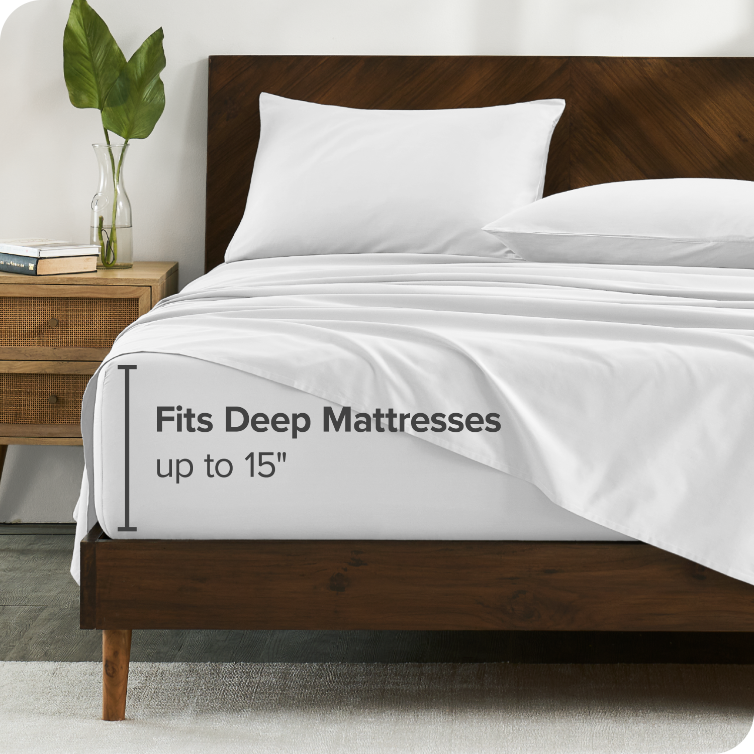 Bare Home 100% Organic Cotton Sheet Set - Crisp Percale Weave - Lightweight & Breathable