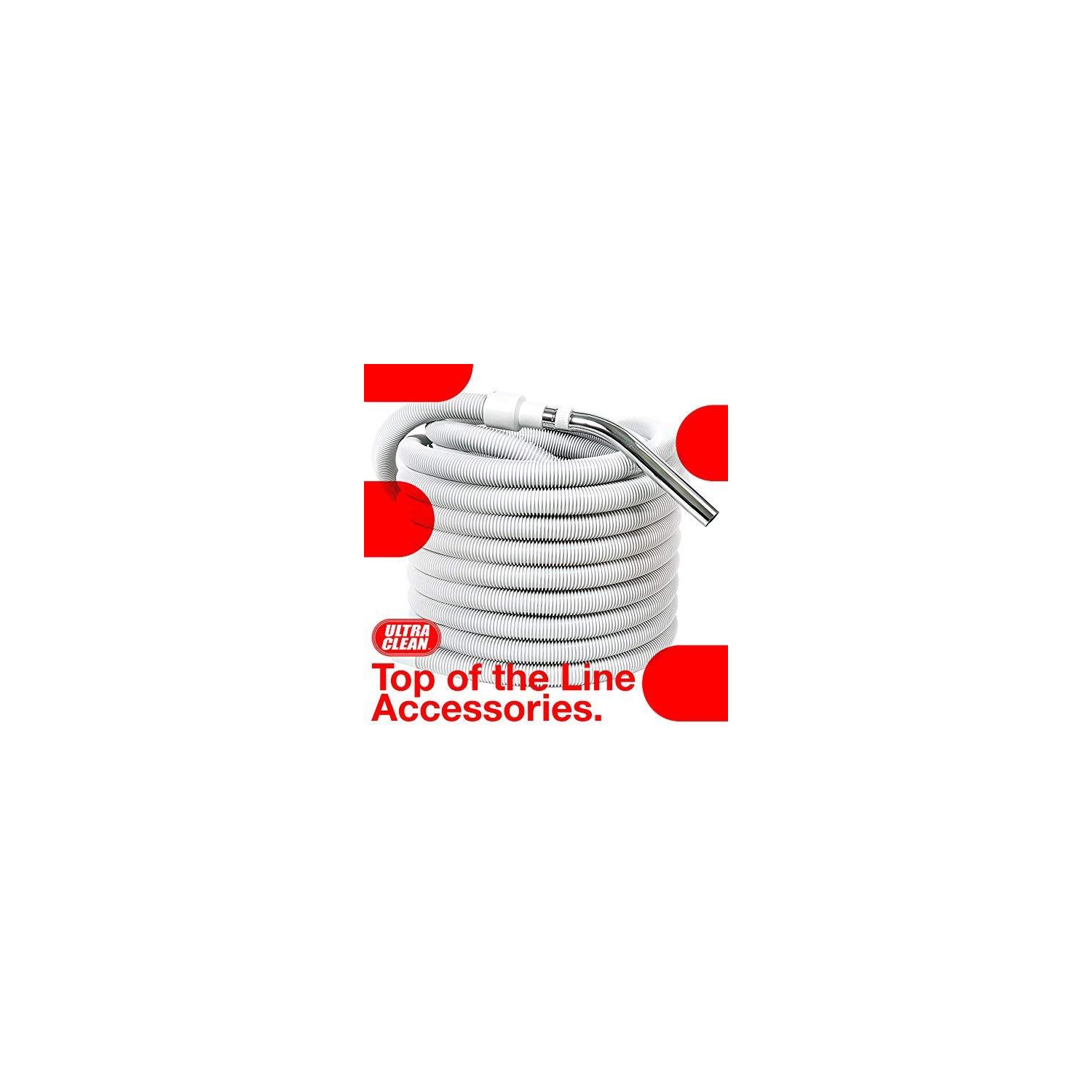 Ultra Clean Deluxe Central Vacuum Hose and Attachment Kit for Bare Flooring, Hardwood, Ceramic, Natural Stone, Tiles and Rugs