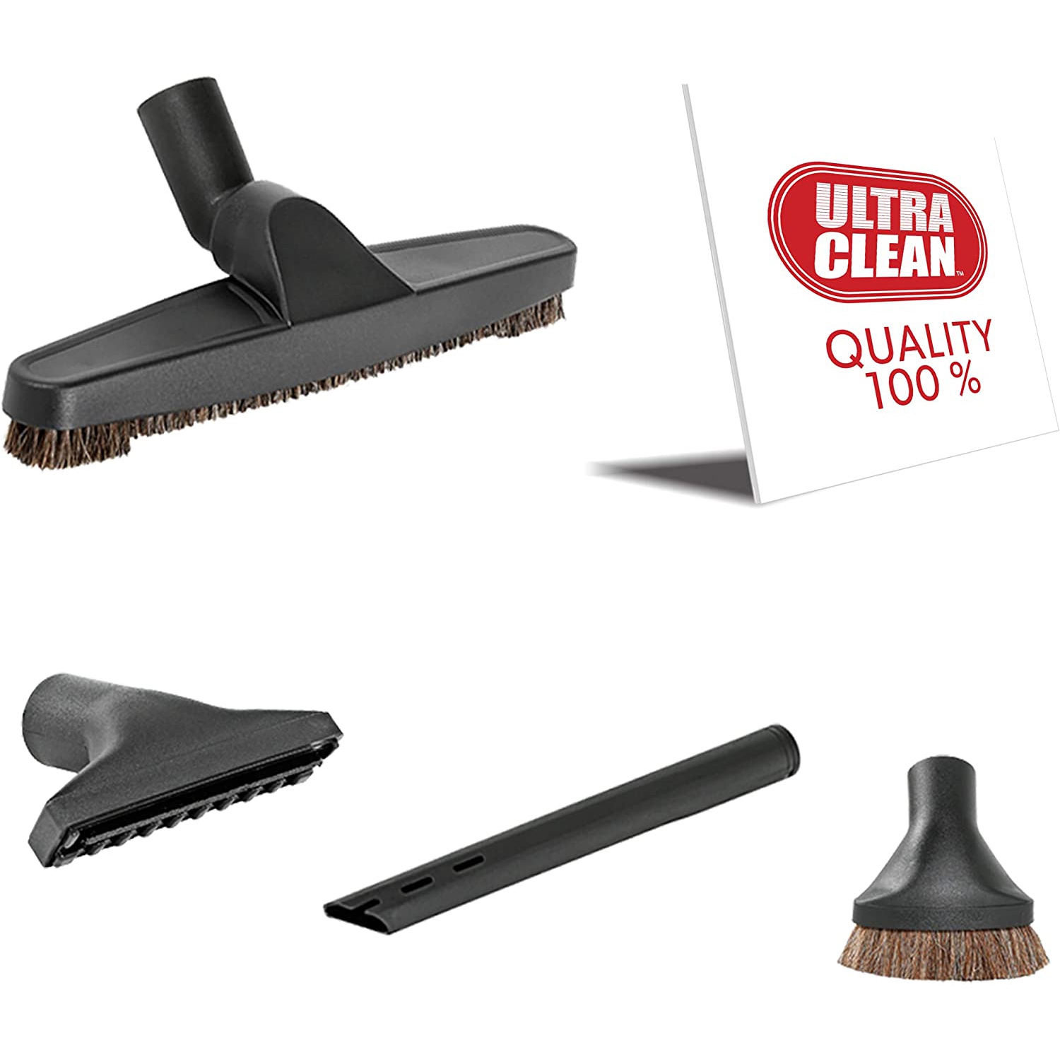 ULTRA CLEAN Central Vacuum Hardwood Accessory Kit - Low-Voltage Crush-Proof Hose with ON/Off Switch Swivel Handle - Telescopic Extendable Wand -