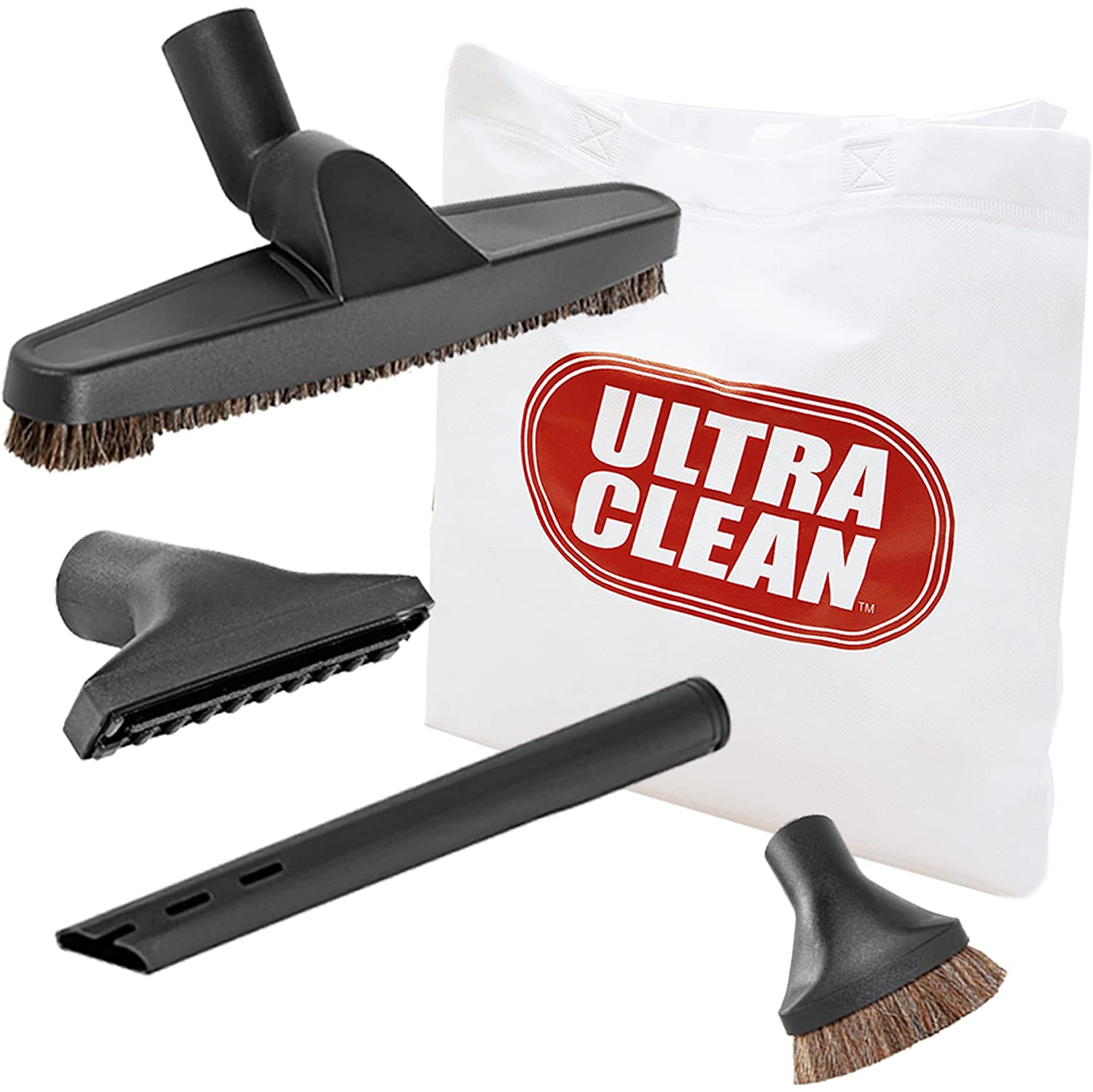 ULTRA CLEAN Central Vacuum Hardwood Accessory Kit - Low-Voltage Crush-Proof Hose with ON/Off Switch Swivel Handle - Telescopic Extendable Wand -