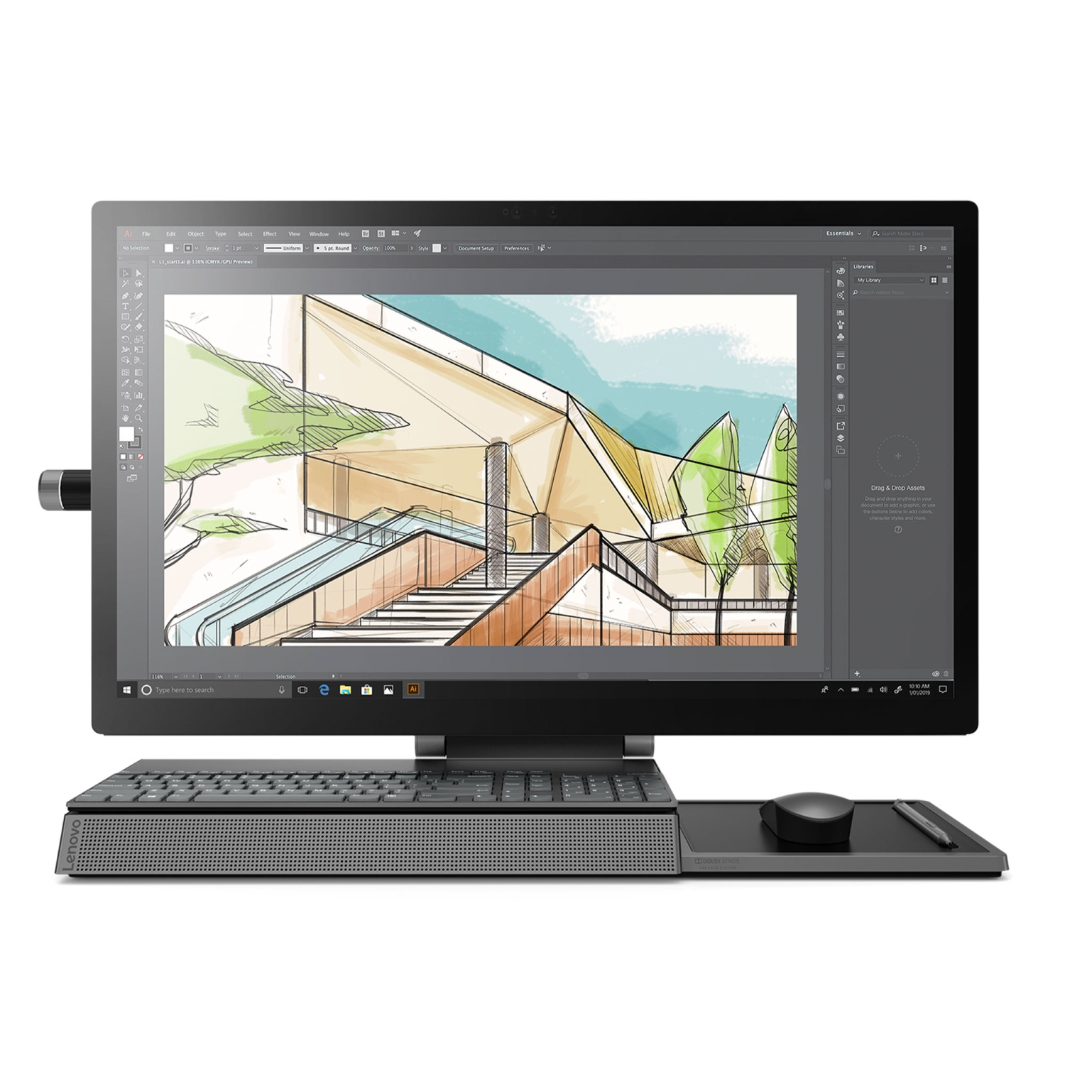 Lenovo Yoga A940 AIO Desktop, 27" UHD IPS Touch 350 nits, i7-9700, AMD Radeon RX 560 4GB, 32GB, 1256GB, Win 10 Home
