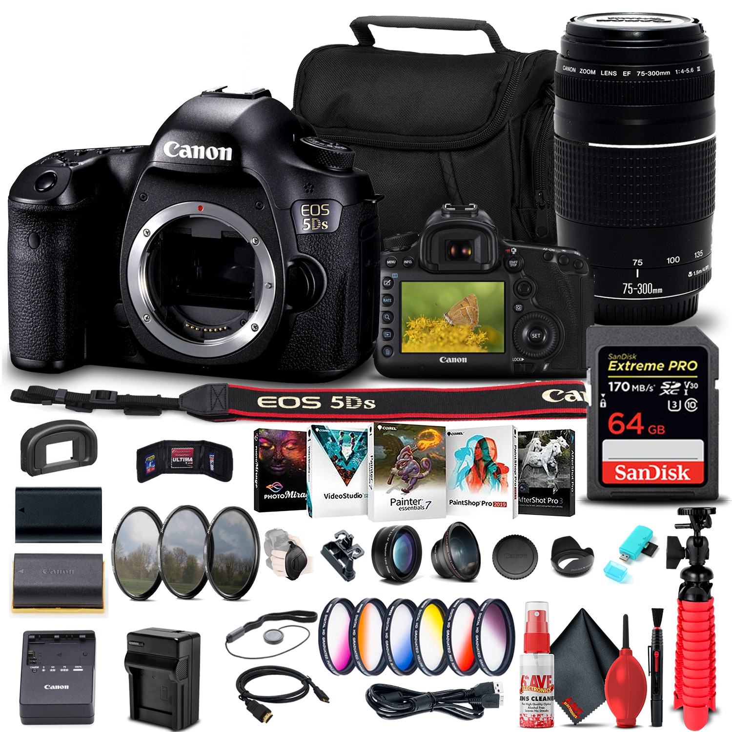 Canon EOS 5DS DSLR Camera (0581C002) + Canon Lens Advanced Bundle