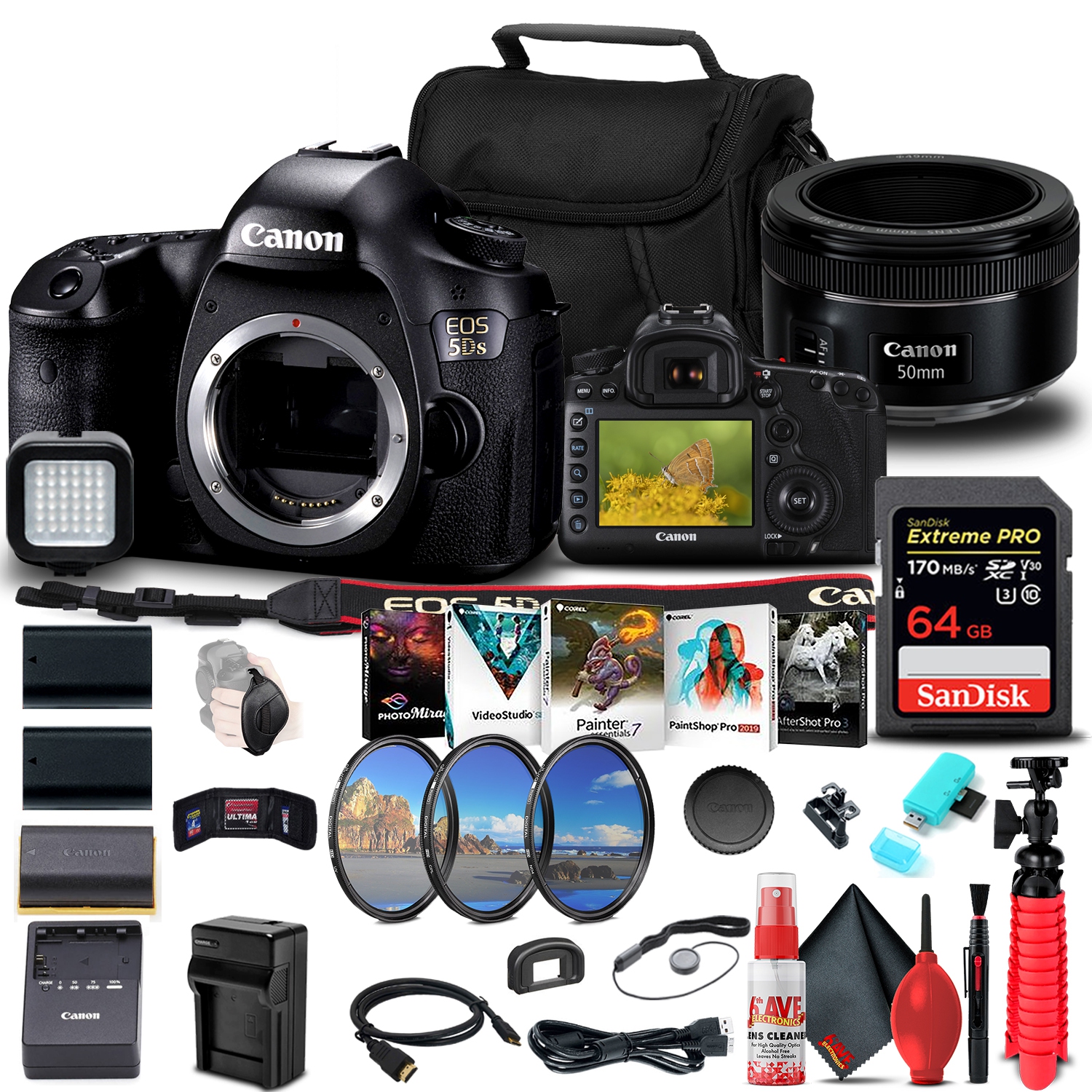 Canon EOS 5DS DSLR Camera (0581C002) + Canon Lens Outdoor Bundle