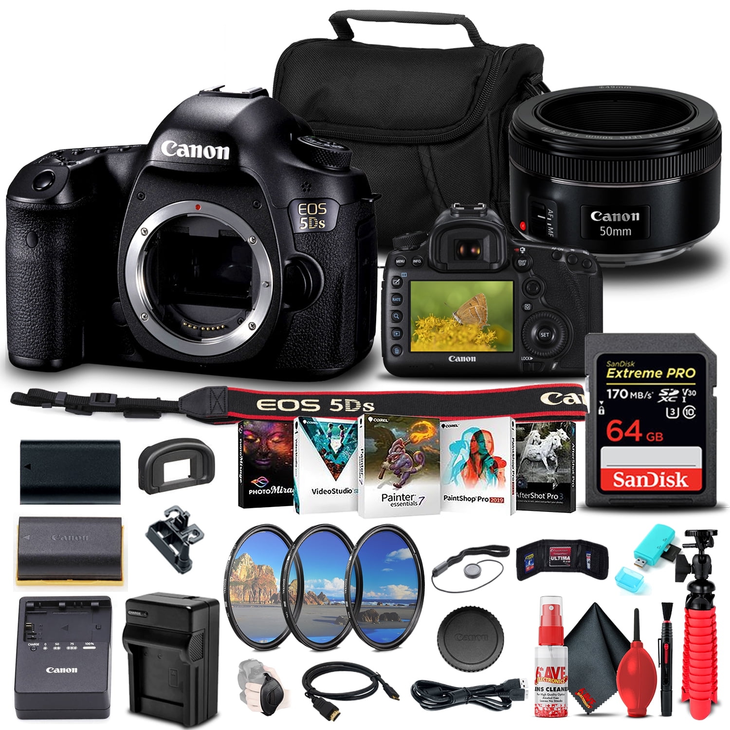 Canon EOS 5DS DSLR Camera (0581C002) + Canon Lens Filter Set Bundle
