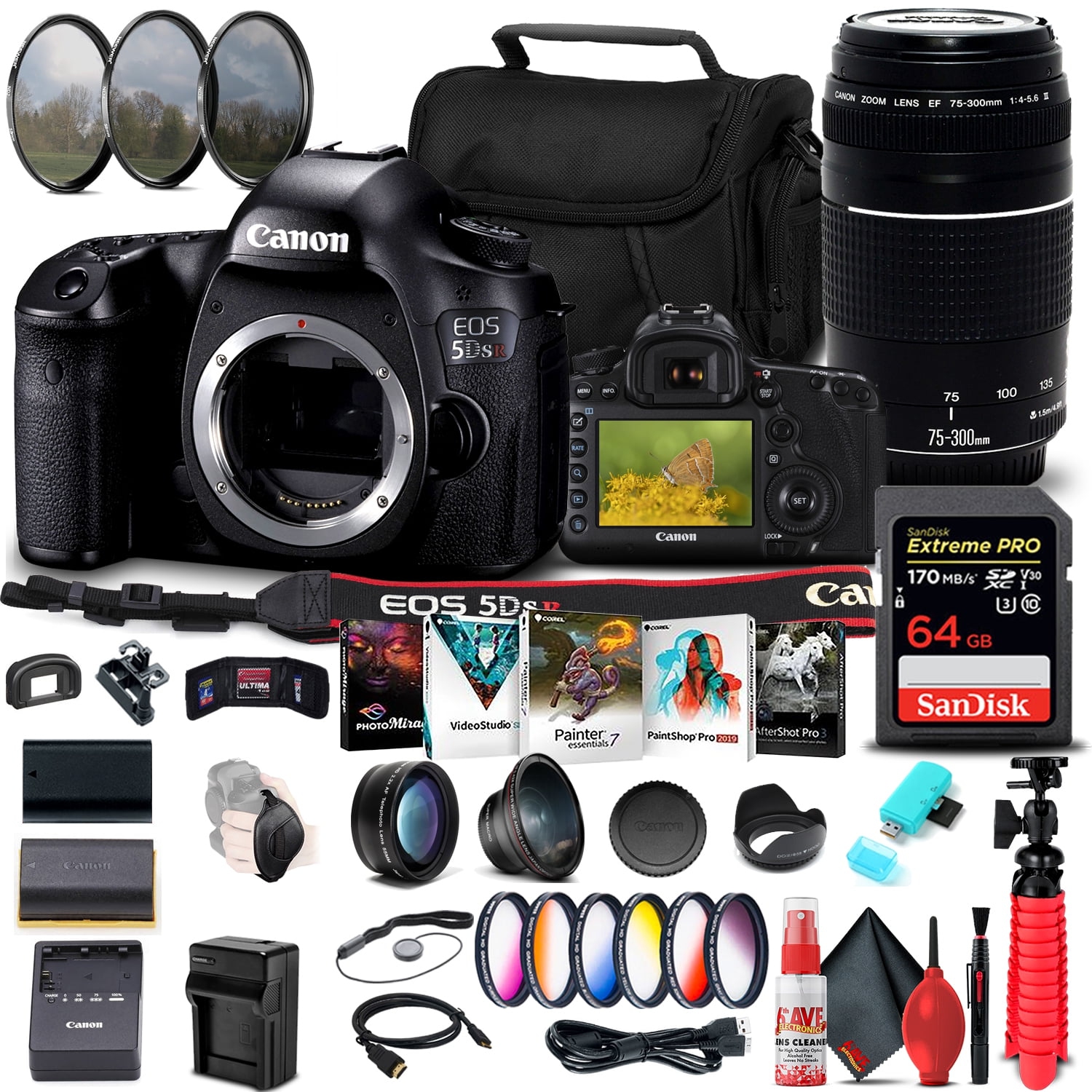 Canon EOS 5DS R DSLR Camera (0582C002) + Canon Lens + More Bundle
