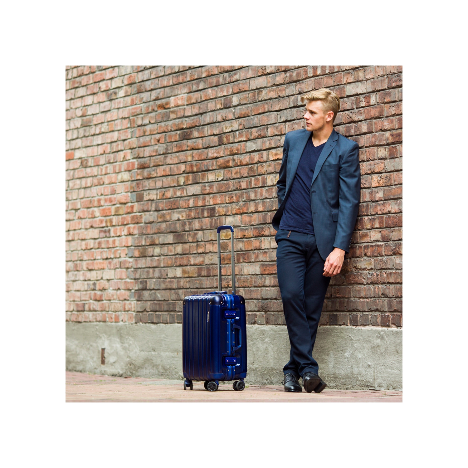 Holdall Thalia Collection Aluminum Frame Cabin Luggage, True Blue