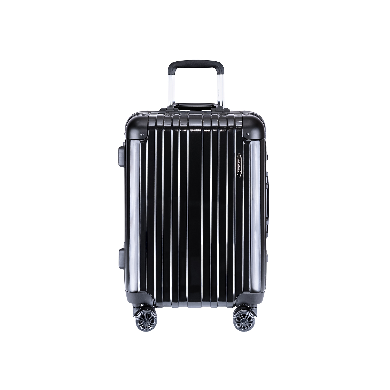 Valise de cabine à cadre en aluminium de la collection Thalia de Holdall, noir minuit
