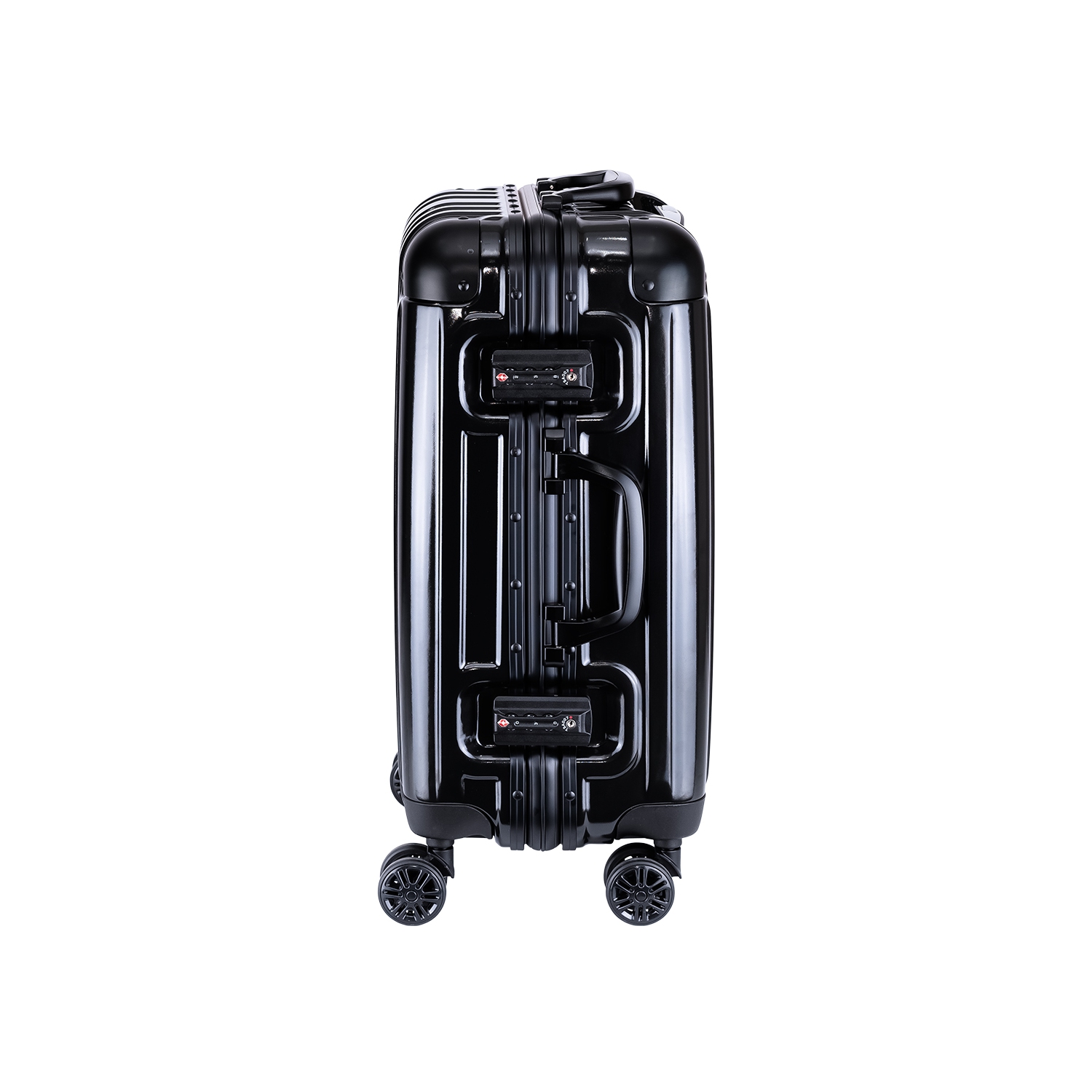 Valise de cabine à cadre en aluminium de la collection Thalia de Holdall, noir minuit