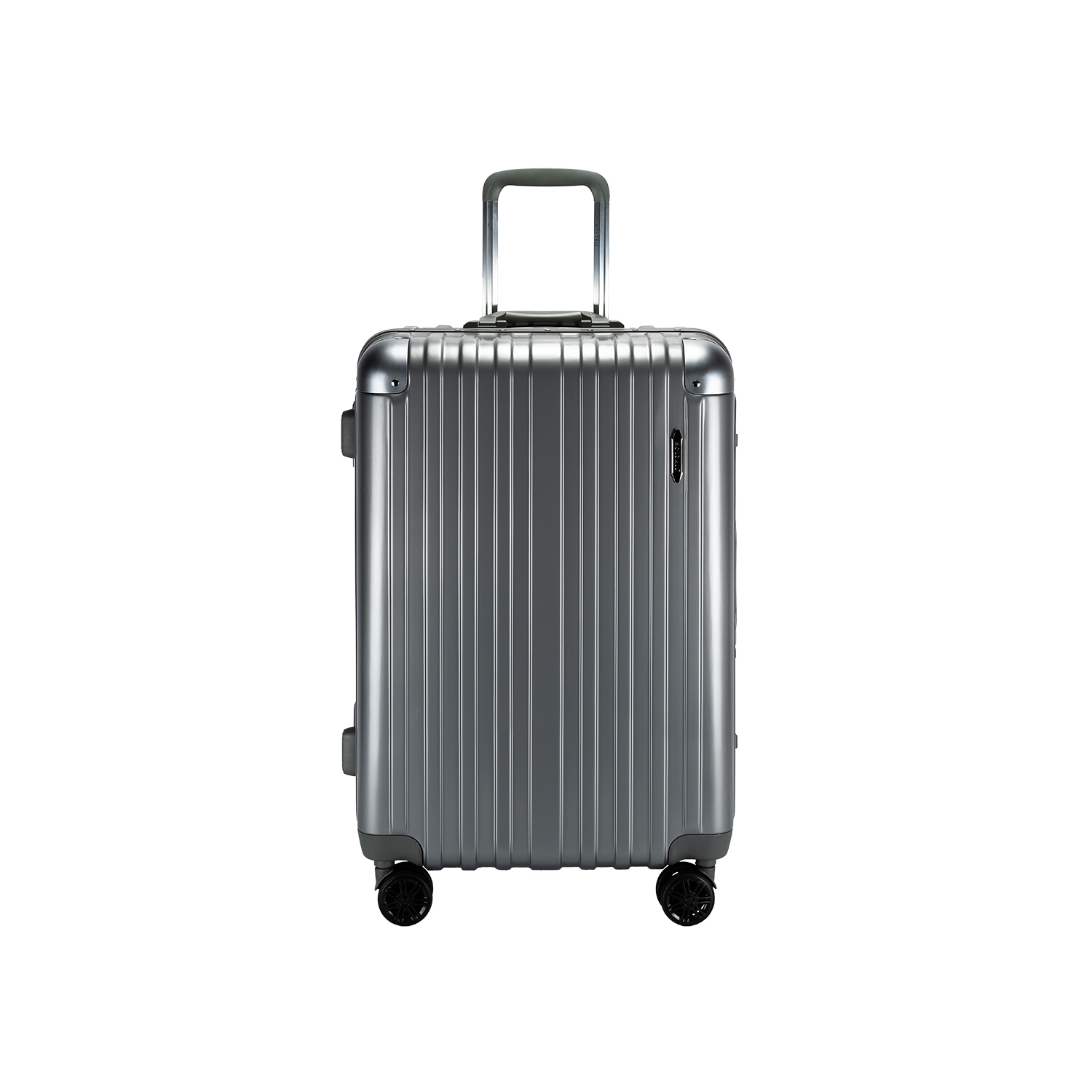 Valise moyenne de 24 po à cadre en aluminium de la collection Thalia de Holdall, gris frais