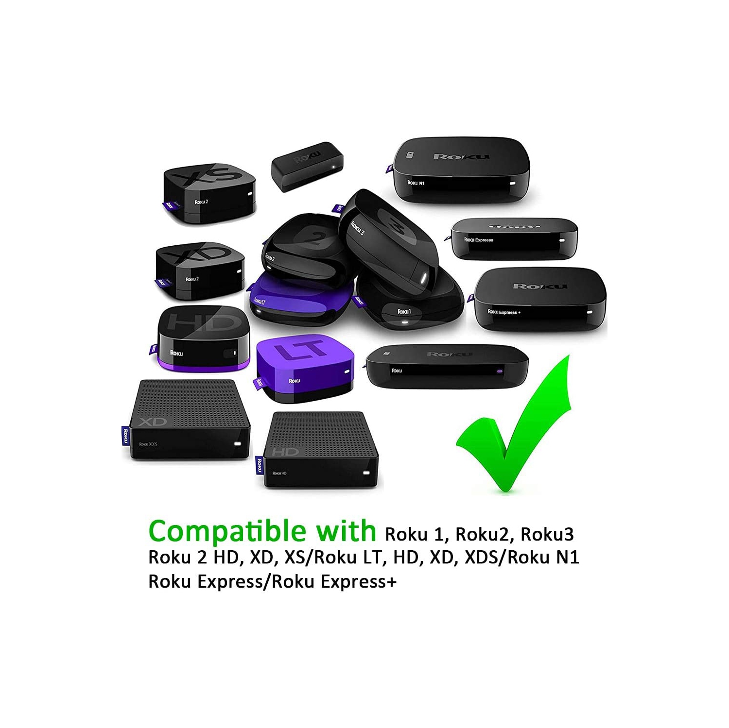 Replacement Remote Control for Roku Box Model: Roku 1, Roku 2(HD, XD, XS), Roku 3, Roku LT, HD, XD, XDS, Roku
