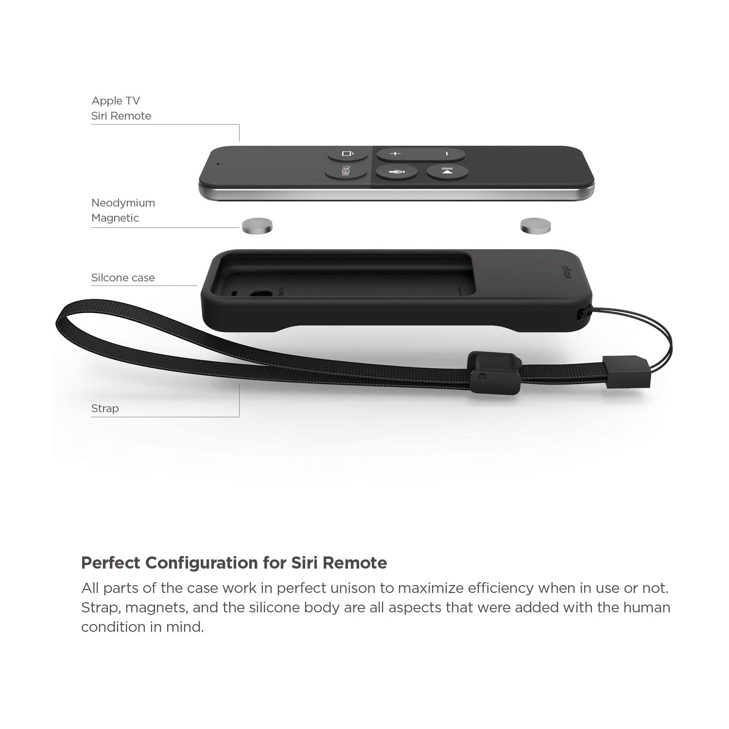 R1 Intelli Case - Compatible with Apple TV Siri Remote 4K, 4th Generation - Magnet Technology, Anti-Slip