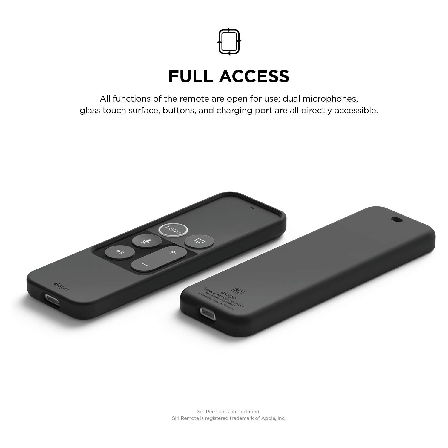 R2 Slim Cover - Compatible with Apple TV Siri Remote 4K, 4th Generation - Anti-Slip, Slim Fit, Durable