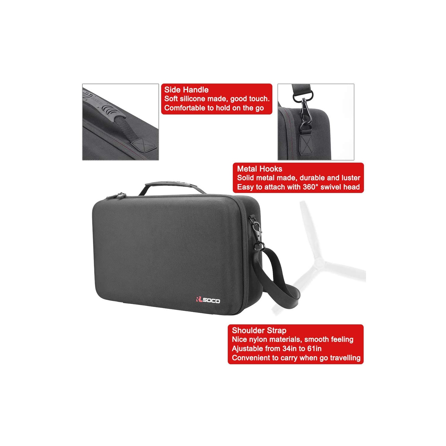 Travel Carrying Case for DJI Mavic Pro 2/ Mavic 2 Zoom Fly More Kit -Fits for Full Mavic 2 Accessories:Remote