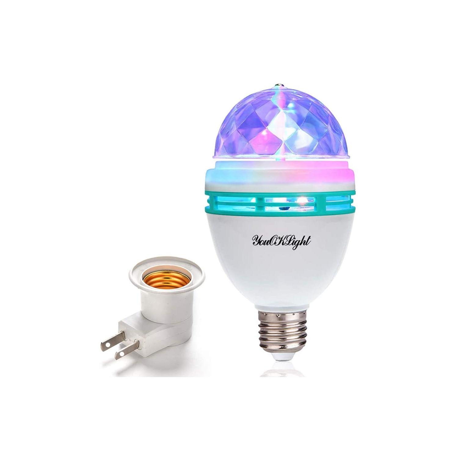 E26 Disco Light Bulb Rotating Party Light Lamp LED Strobe Bulb Strobe Light Multi Crystal Disco Bulb for Disco