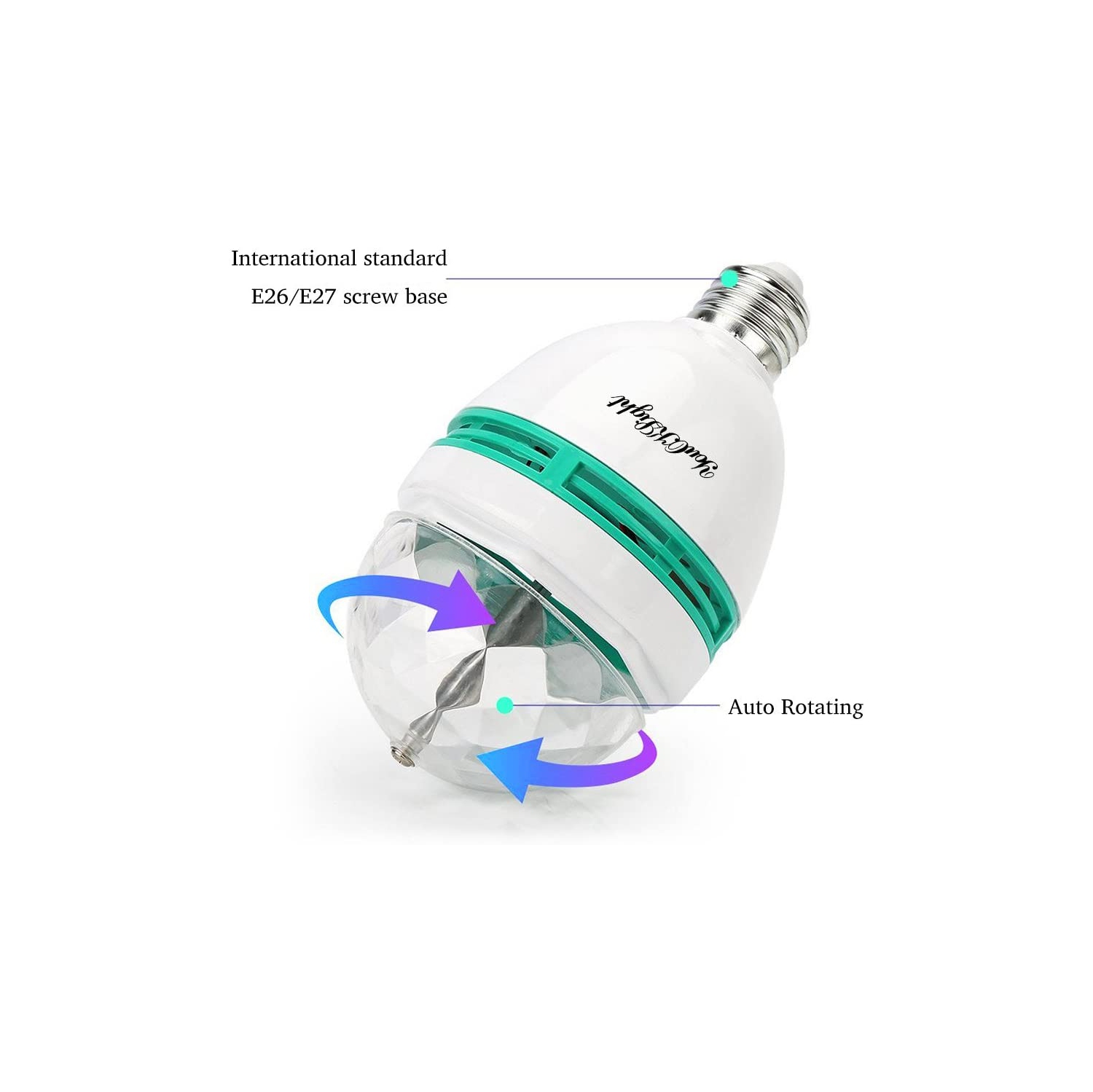 E26 Disco Light Bulb Rotating Party Light Lamp LED Strobe Bulb Strobe Light Multi Crystal Disco Bulb for Disco