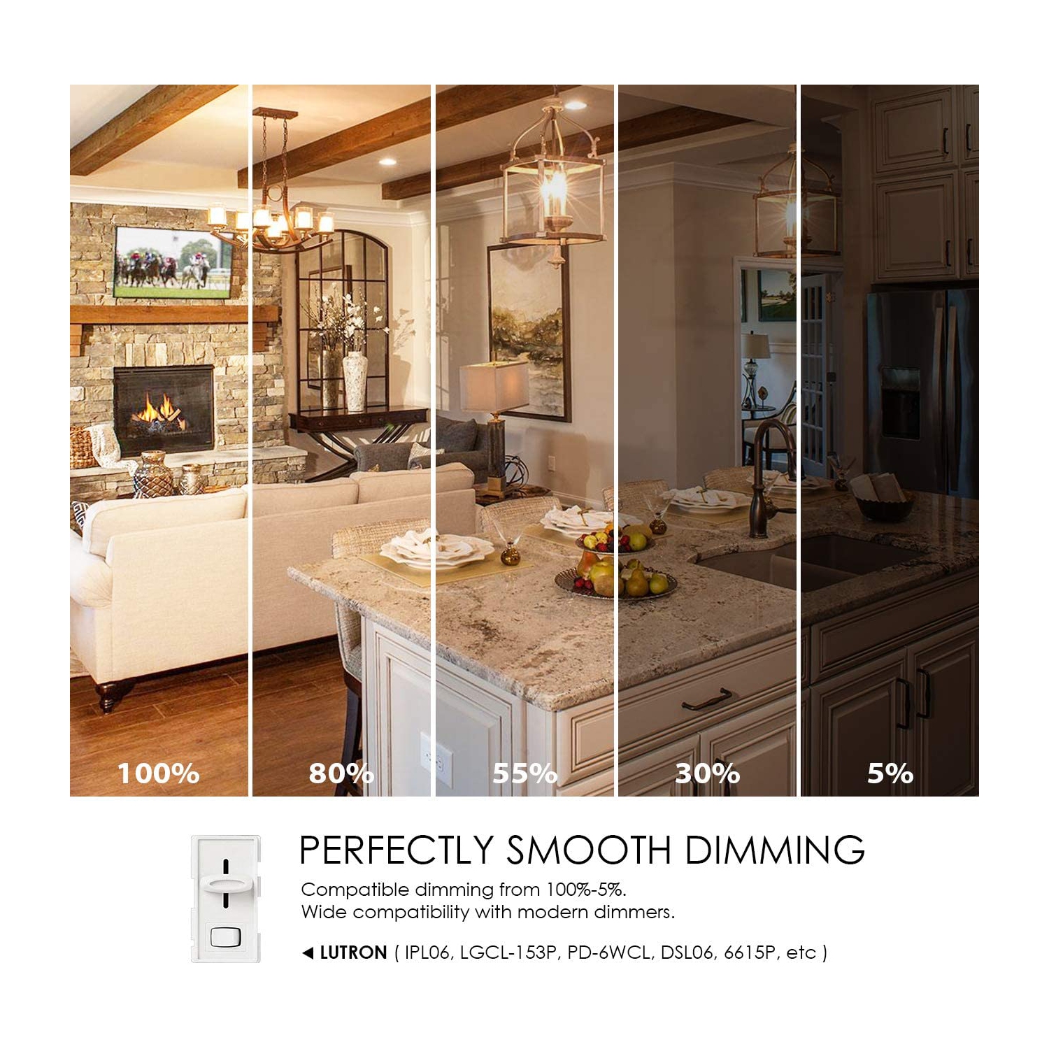 LED Chandelier Light Bulbs, Dimmable B11 Candle Light Bulbs, 4.5W, 500 Lumens, E12 Candelabra