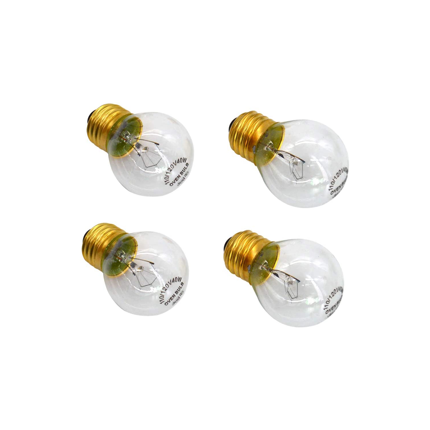 Appliance Oven Refrigerator Bulbs,G45 120 Volt 40 Watt Oven Bulb,High Temperature 300 Degree Resistant Incandescent