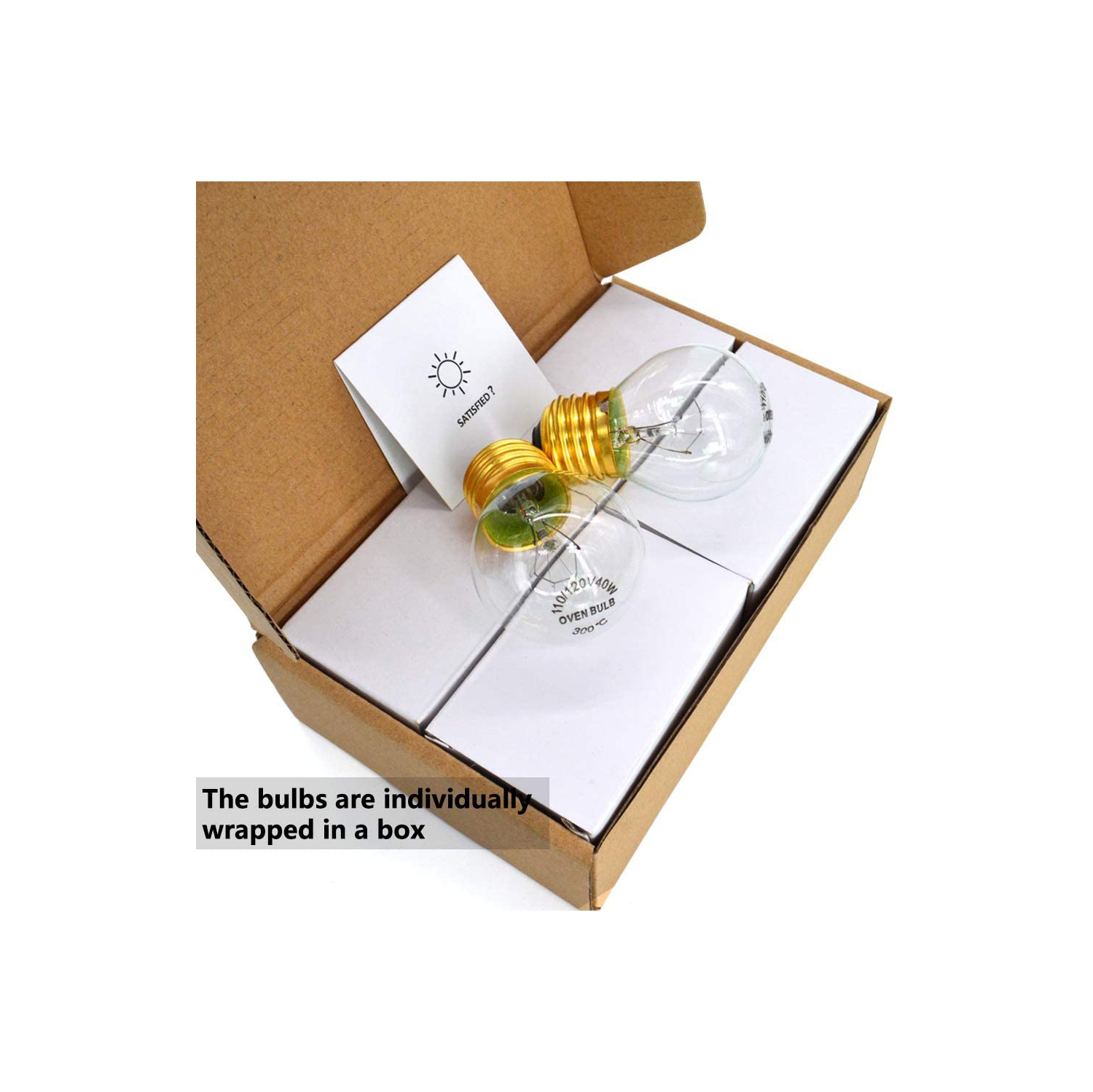 Appliance Oven Refrigerator Bulbs,G45 120 Volt 40 Watt Oven Bulb,High Temperature 300 Degree Resistant Incandescent