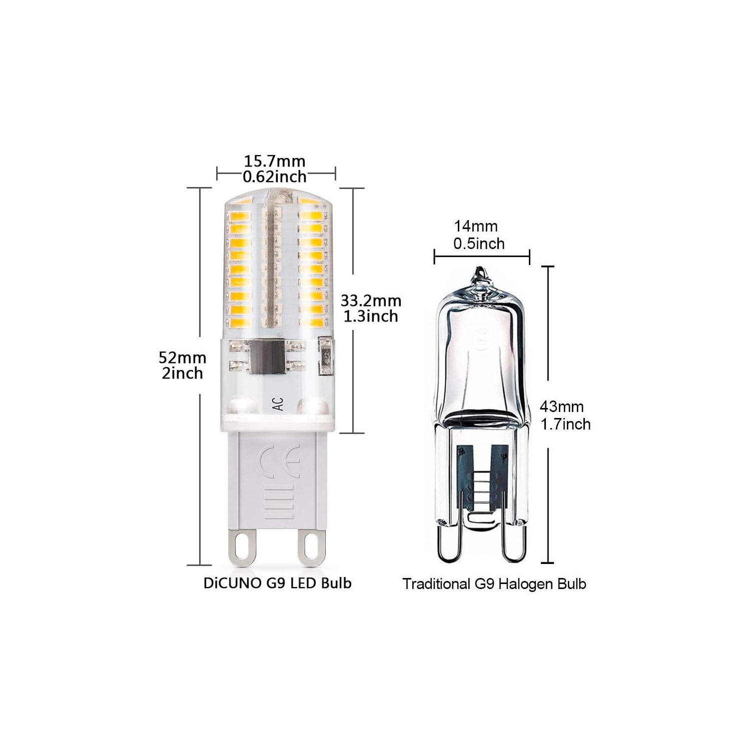 Ampoule DEL G9 de 3 W à intensité variable, équivalent à 30 W blanc doux 3000 K 350 lm, 120 V, paq./10