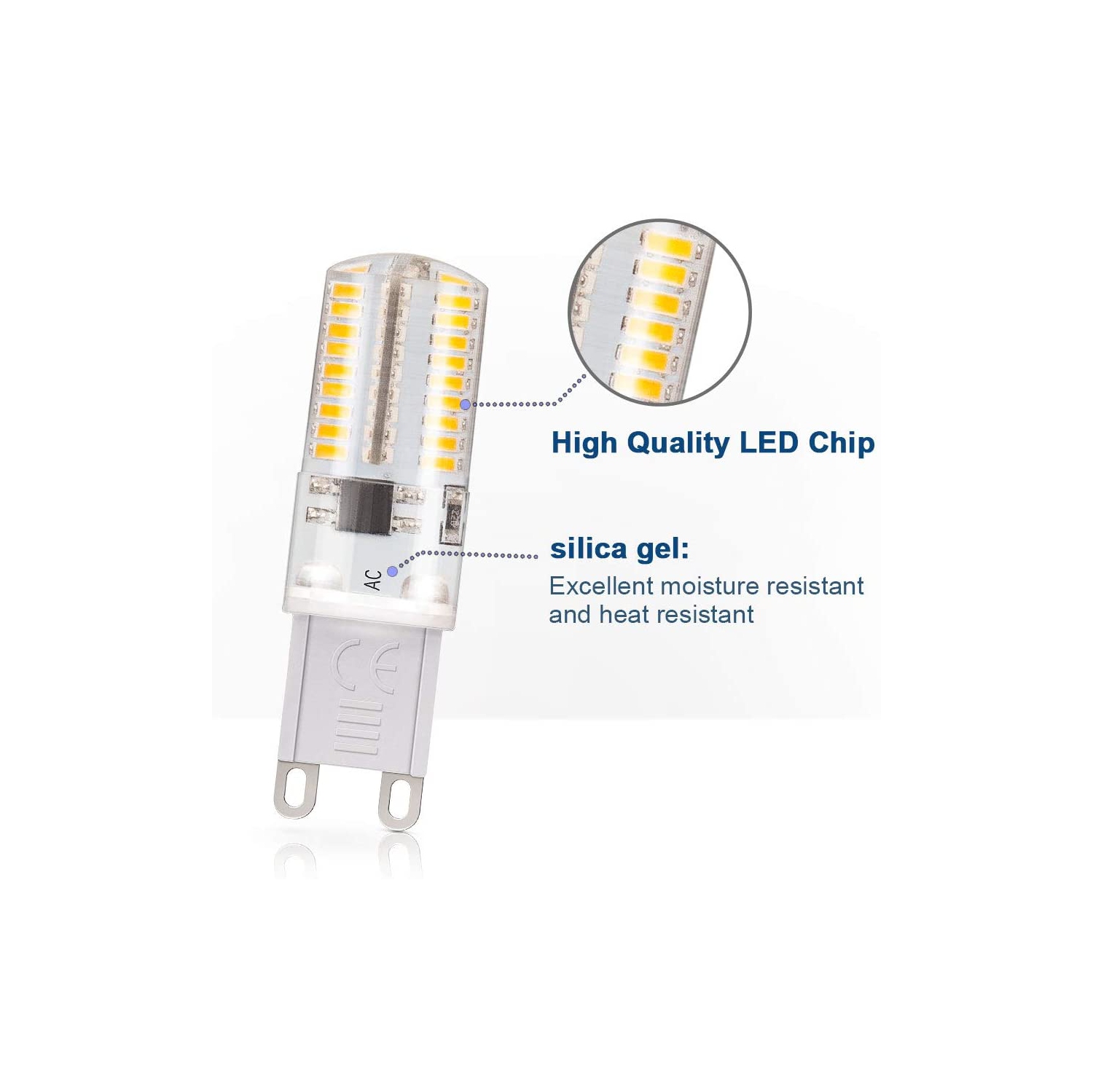 Ampoule DEL G9 de 3 W à intensité variable, équivalent à 30 W blanc doux 3000 K 350 lm, 120 V, paq./10