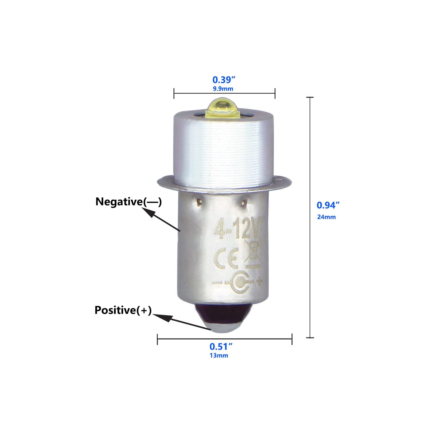 High Power LED Upgrade Bulb 3W DC 4-12V Replacement Part LED Conversion Kit Bulbs 3-6 Cell C&D for MagLite