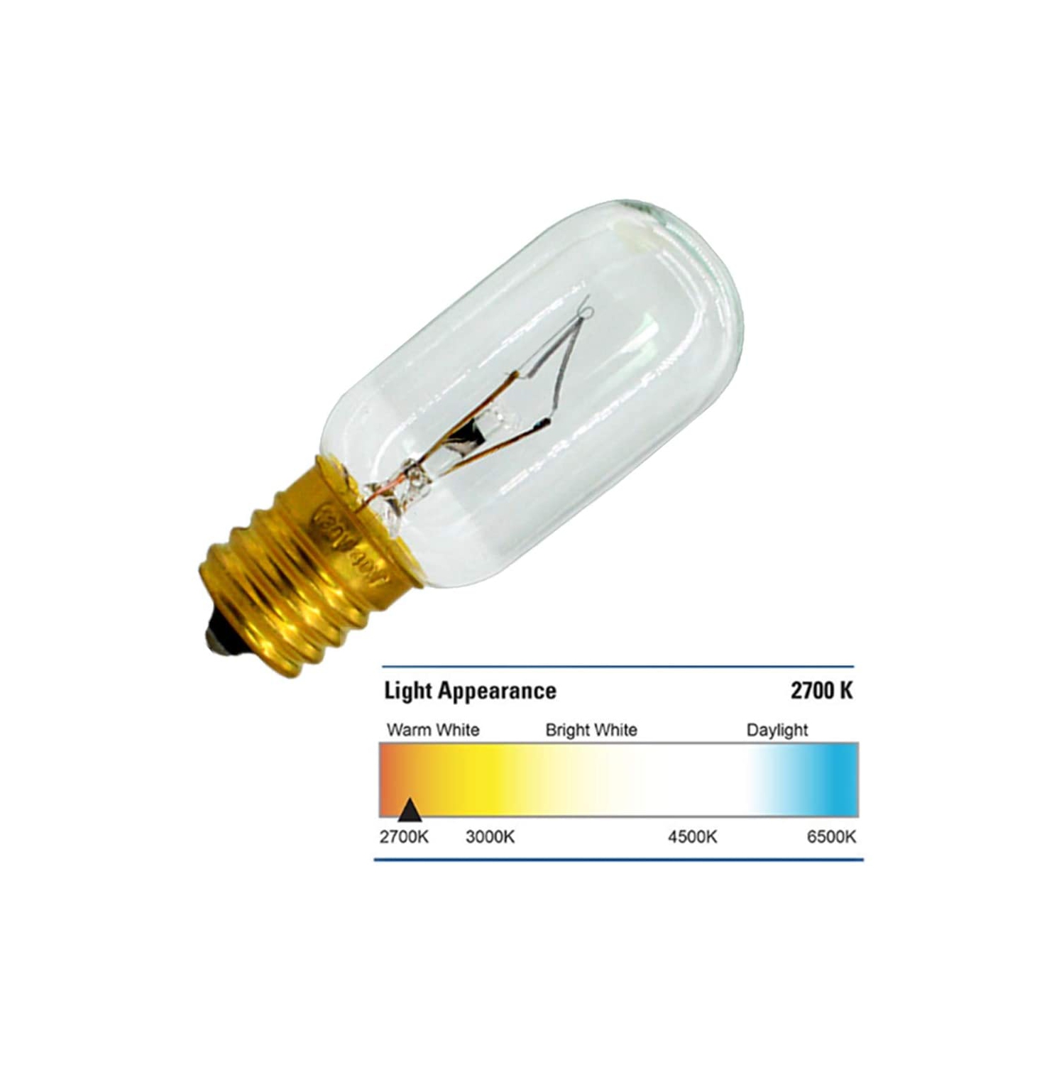 Ampoule T8 à base tubulaire E17 de 40 W, ampoule incandescente à résistance élevée pour four à micro-ondes