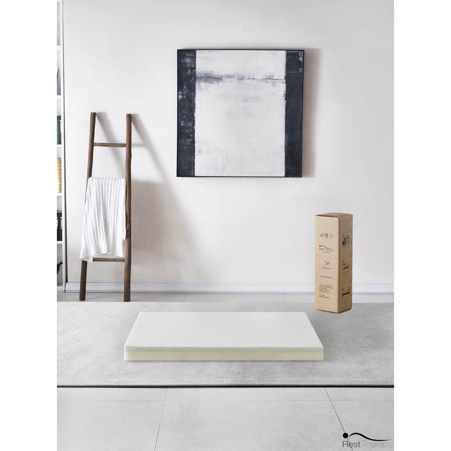 Rest Therapy 3 Inch Invigorate Bamboo Cool Gel Memory Foam Dog or Cat Bed Pet Mattress