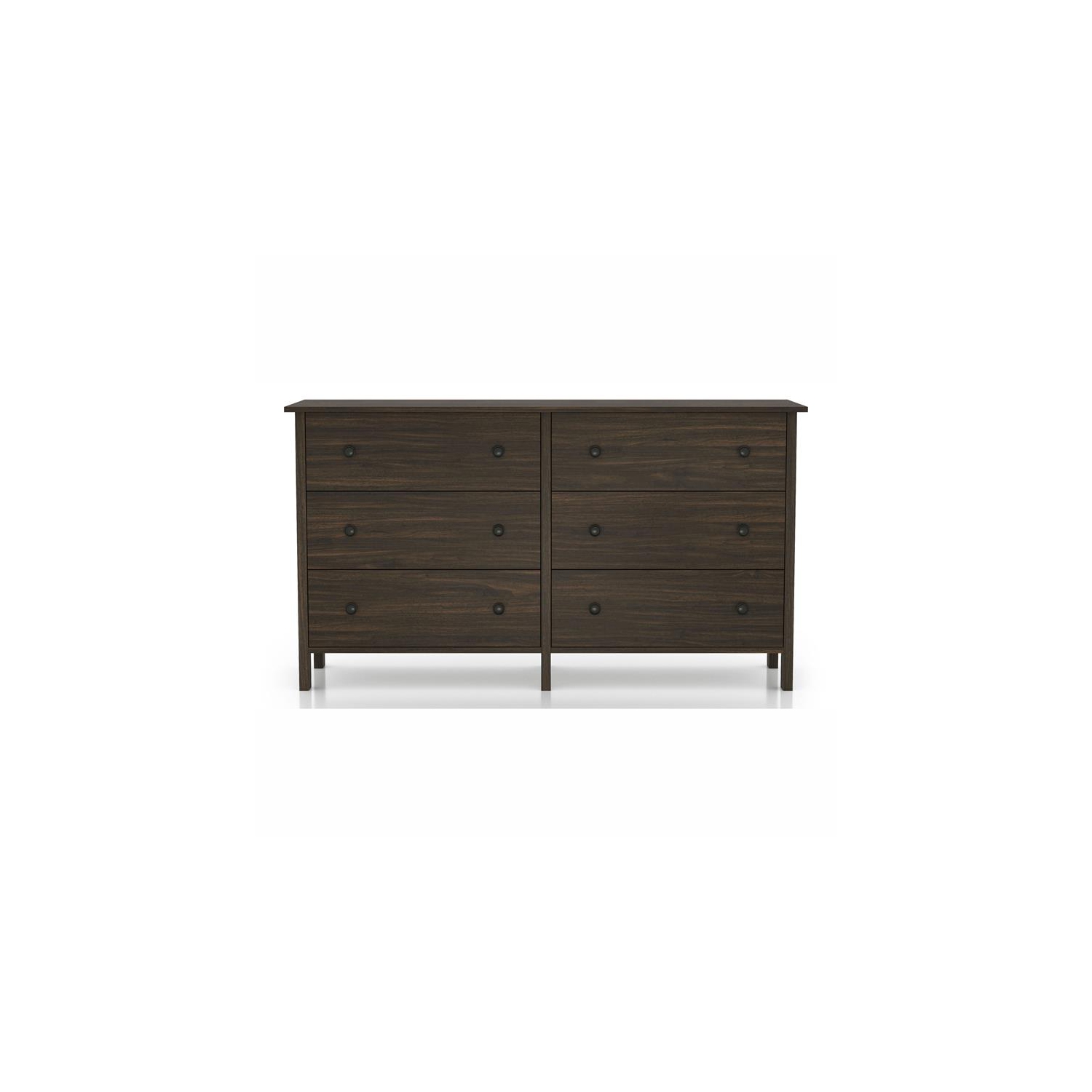 Furniture of America Zillett Transitional Wood 6-Drawer Dresser in Brown Wenge