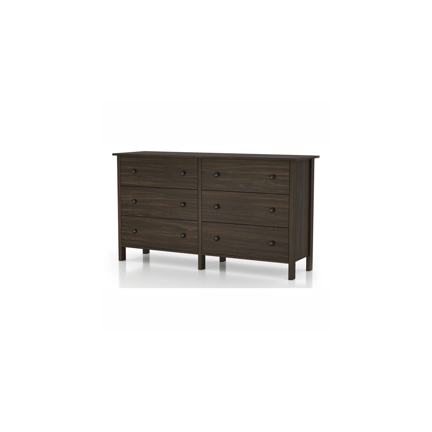 Furniture of America Zillett Transitional Wood 6-Drawer Dresser in Brown Wenge