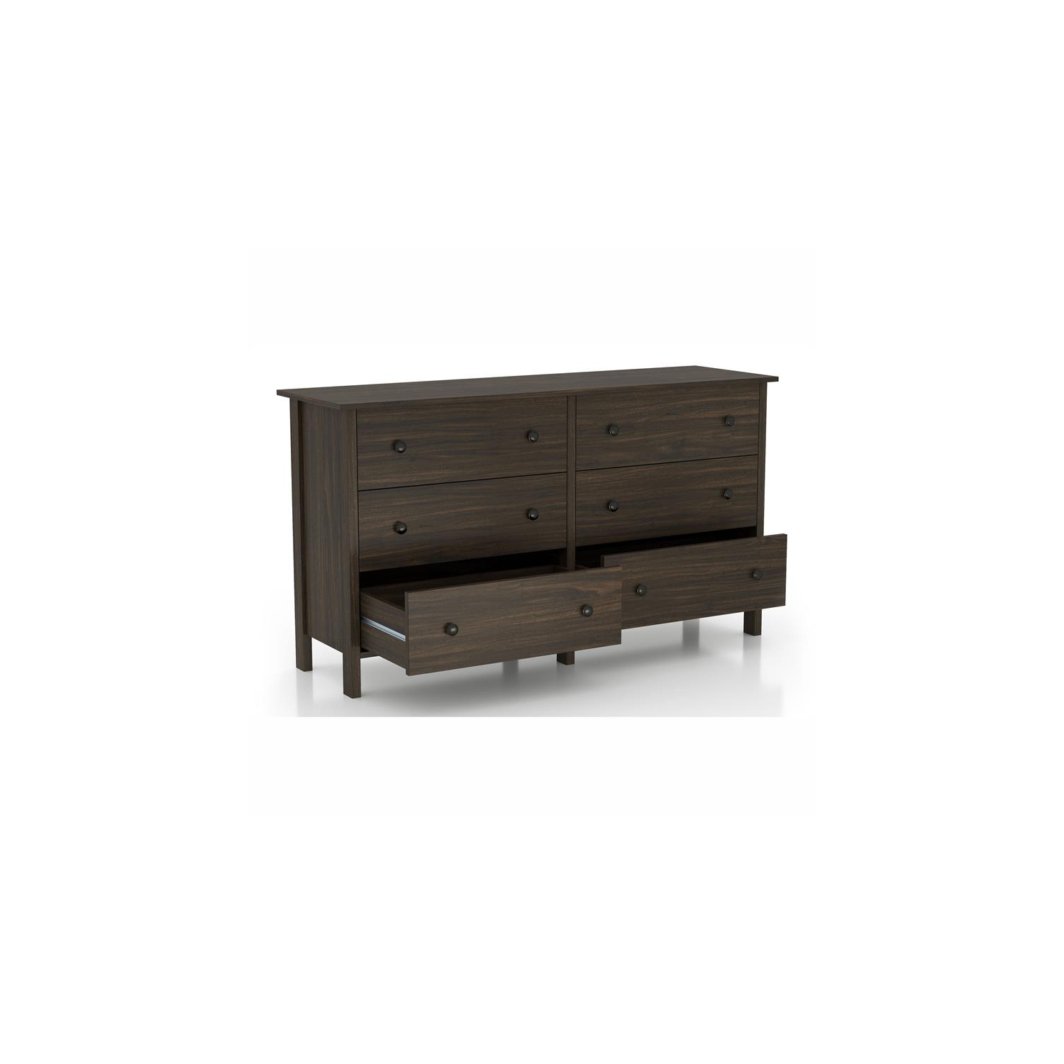 Furniture of America Zillett Transitional Wood 6-Drawer Dresser in Brown Wenge