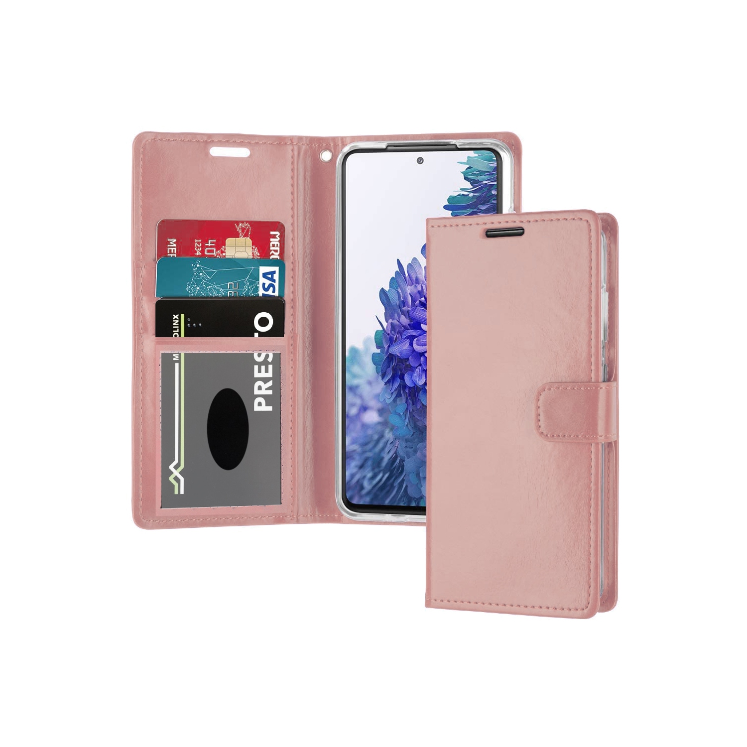 XCRS Leather Folio Premium Wallet for Samsung Galaxy A53 5G, PU Leather Pouch with Card Slot and Wristband Lanyard with 360° Protection Mobile Case &