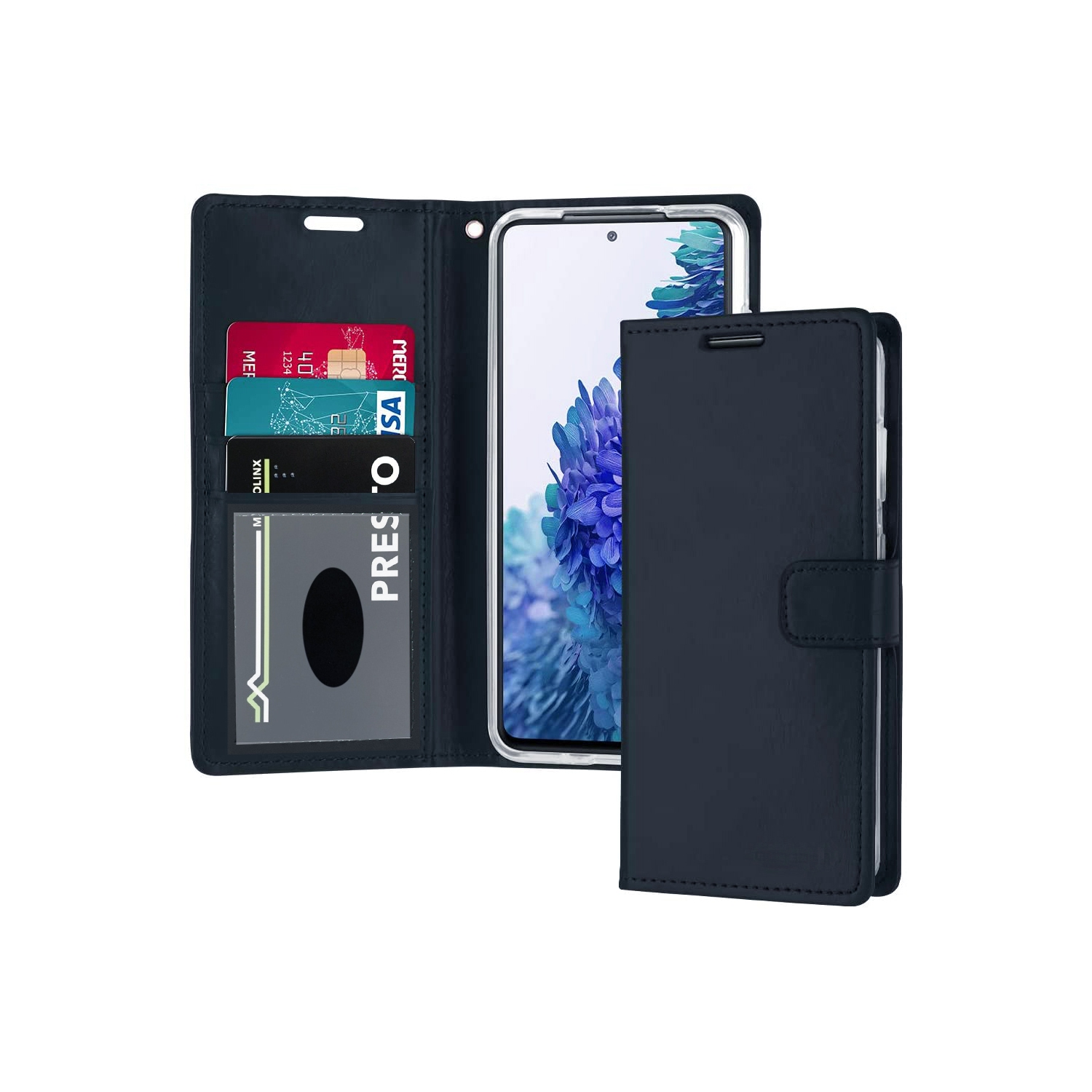 XCRS Leather Folio Premium Wallet for Samsung Galaxy A53 5G, PU Leather Pouch with Card Slot and Wristband Lanyard with 360° Protection Mobile Case &