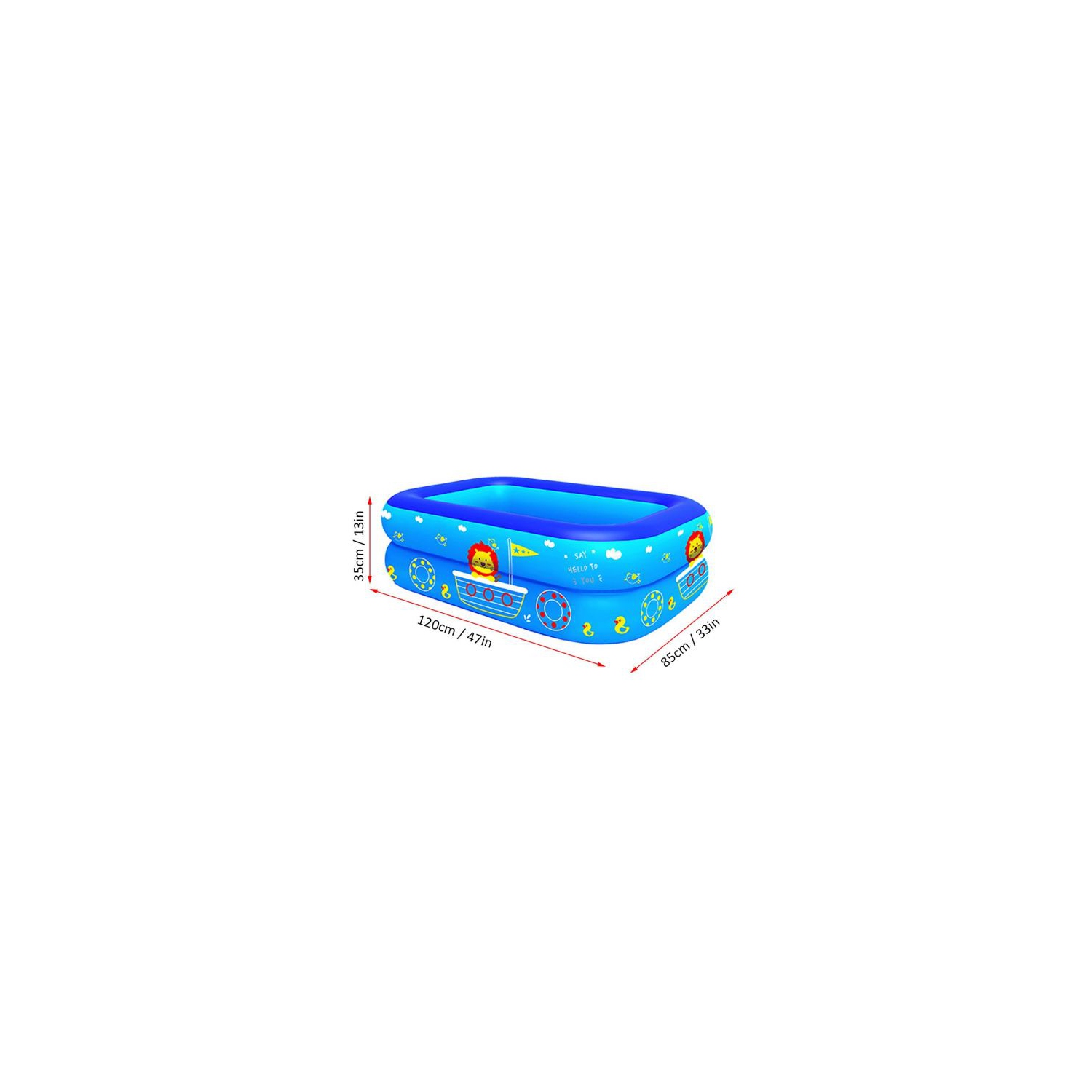 Piscine gonflable pataugeoires gonflables pour enfants, baignoire rectangulaire pour extérieur, jardin arrière-cour, fête aquatique d'été