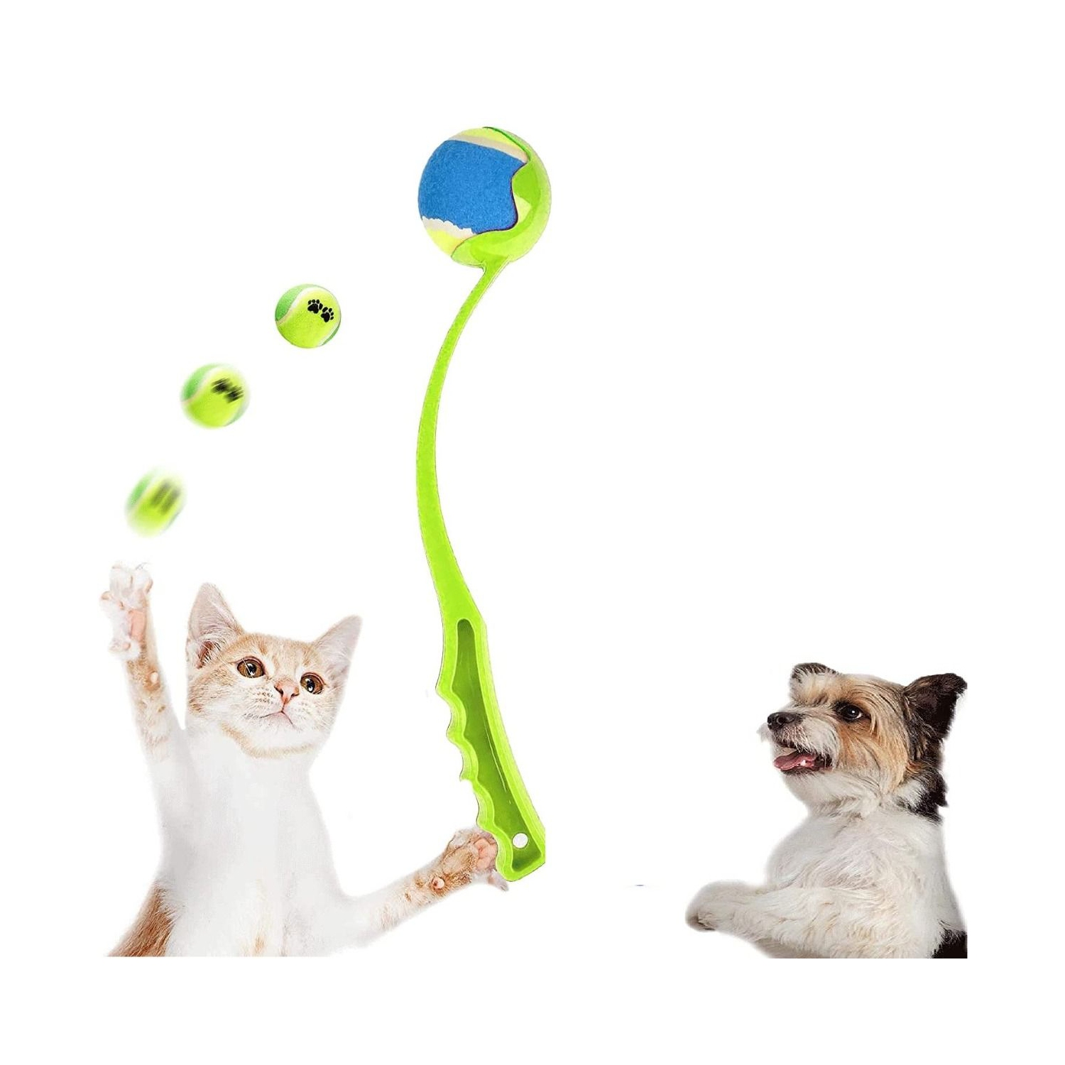 Lanceur de balles pour chiens de 50 cm de long pour chiens Jouets pour chiens Lanceur de balles pour chiens Balles de tennis pour chiens Forte prise