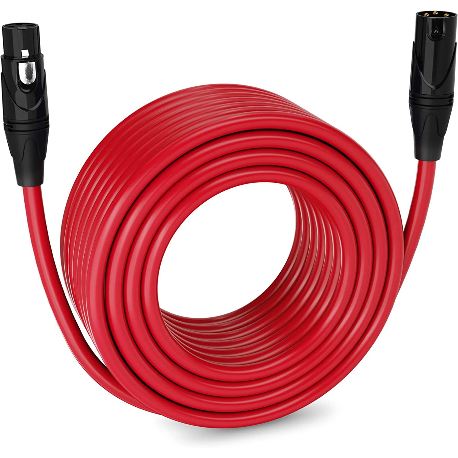LyxPro – Câble XLR pour microphone de 150 pi, mâle vers femelle, câble de micro à 3 broches, rouge